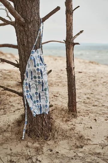 Picknick 小图案小号围裙 - 蓝色_米色 - Almedahls