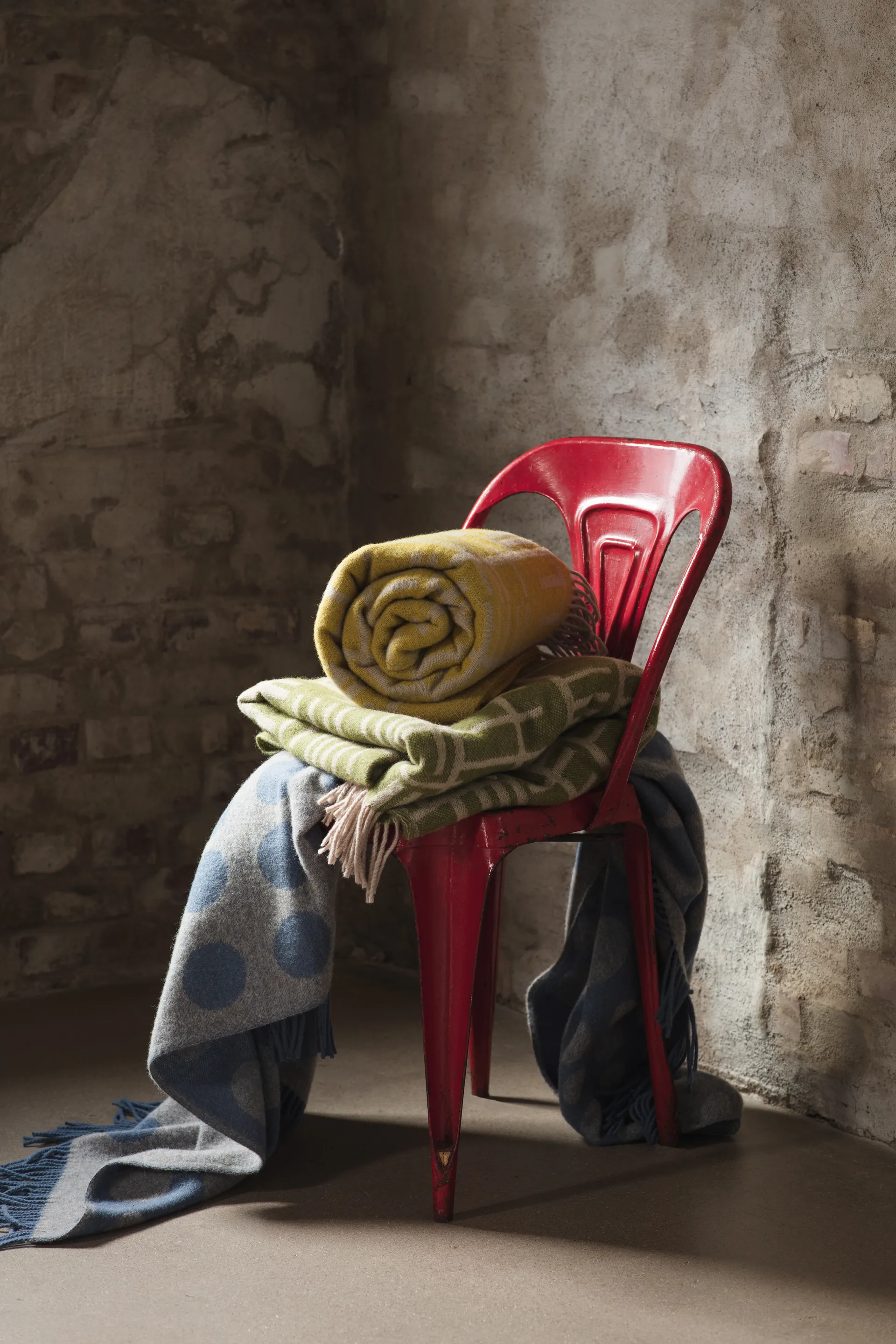 Pricktyg 毯子 130x170 cm, Blue-beige Almedahls