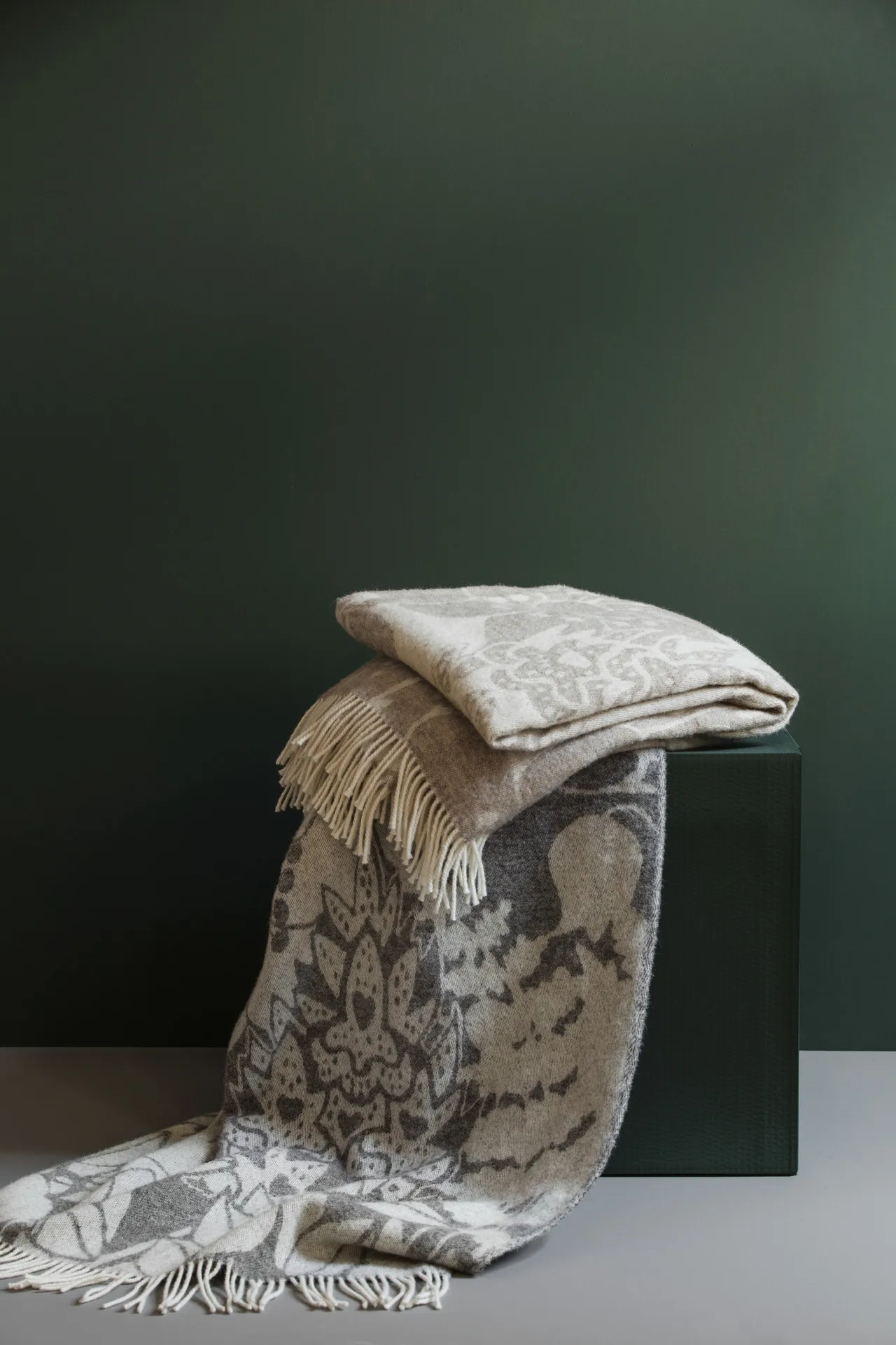 Skogen 毯子 130x170 cm, Beige-off white Almedahls