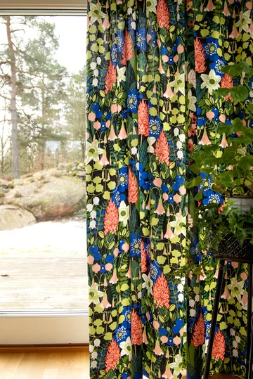 Skogen面料 - 黑色_绿色_粉色 - Almedahls