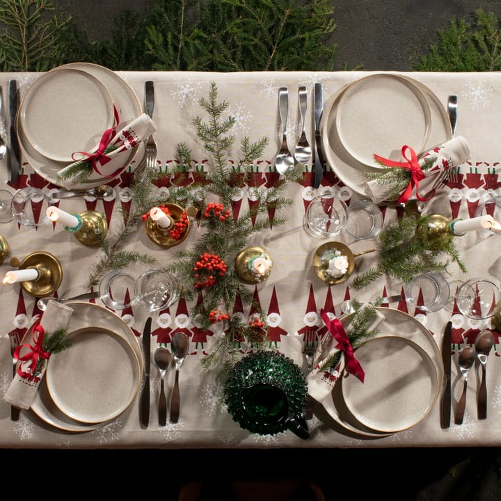 Tomtenisse 圣诞老人 桌布 147x250 厘米 - 米色 - Almedahls