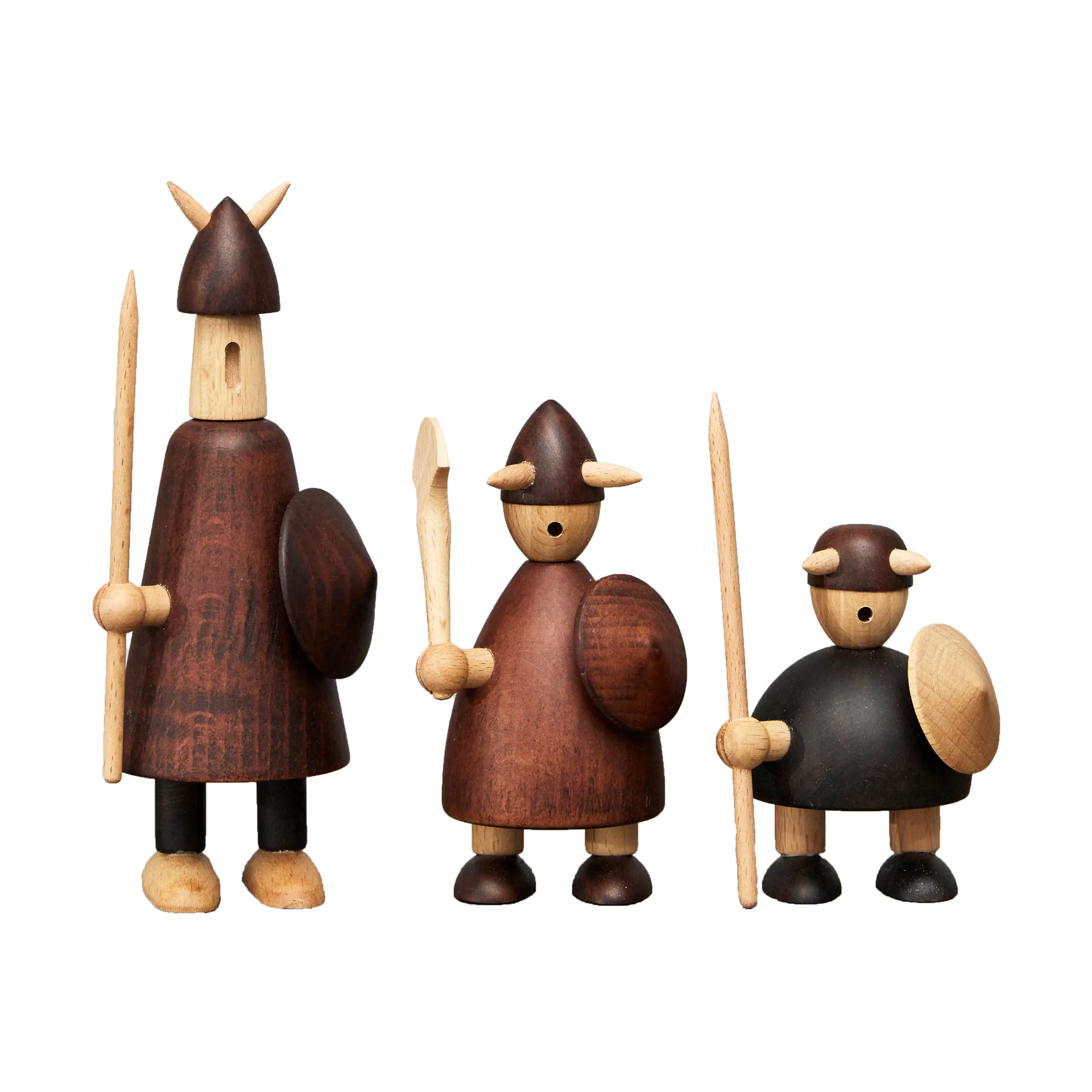 丹麦维京人木质摆件 3件, 染色山毛榉 Andersen Furniture