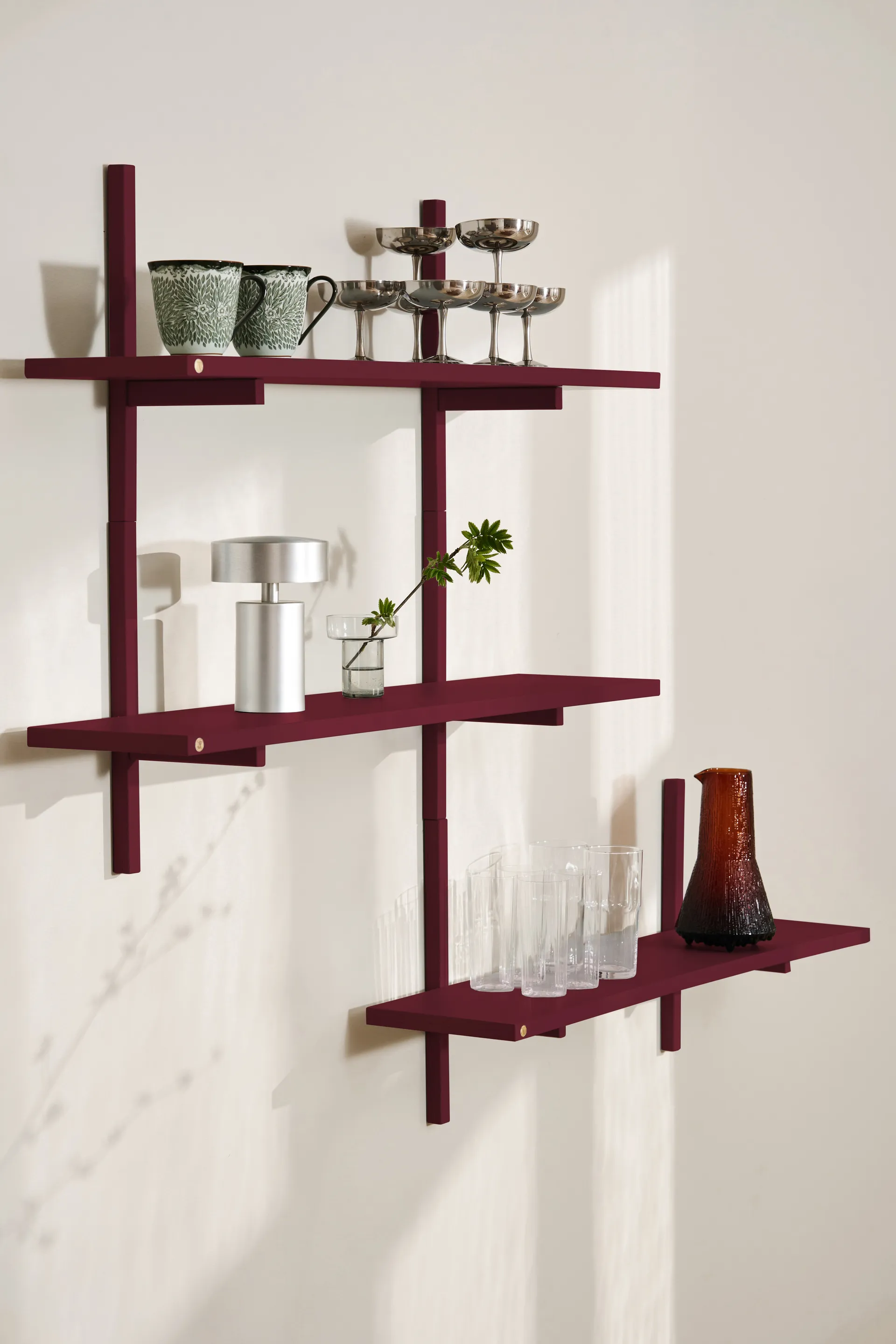 A-Light 架子 wall 架子 特别版本, Wine red 90x21x35 cm Andersen Furniture