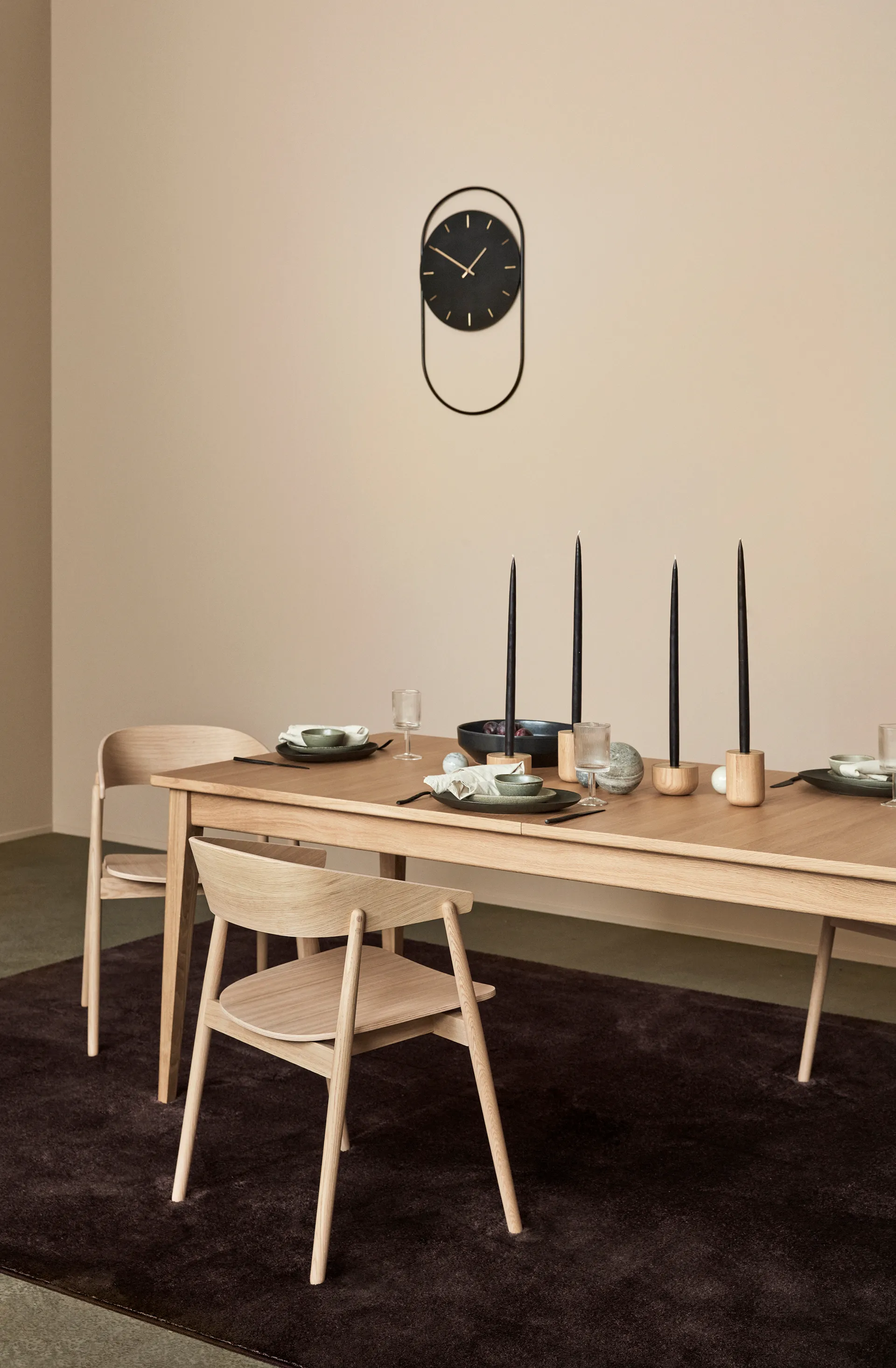 A-Wall 挂钟 41x76cm, 黑色_黄铜色 Andersen Furniture
