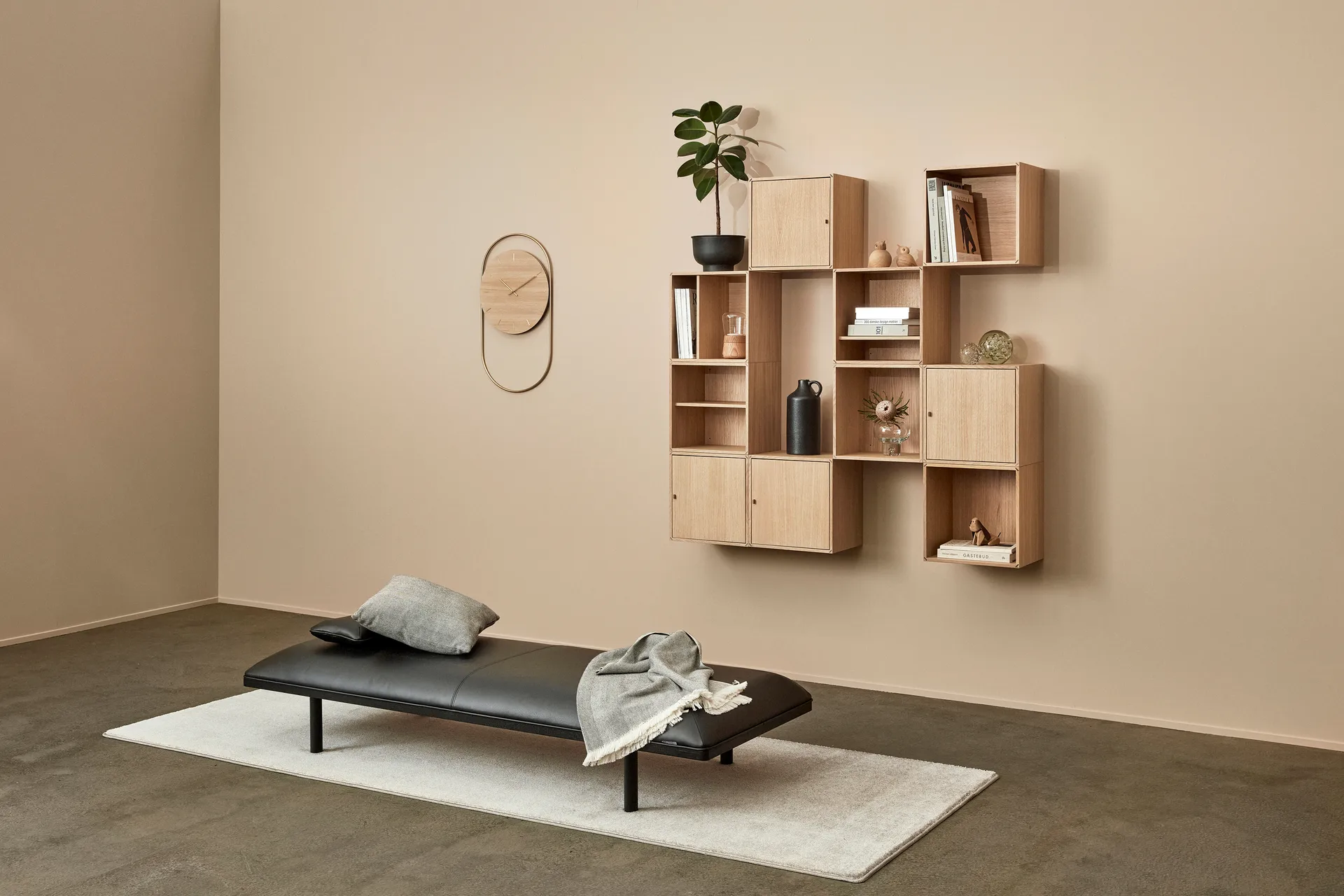 A-Wall 挂钟 41x76cm, 橡木色_黄铜色 Andersen Furniture