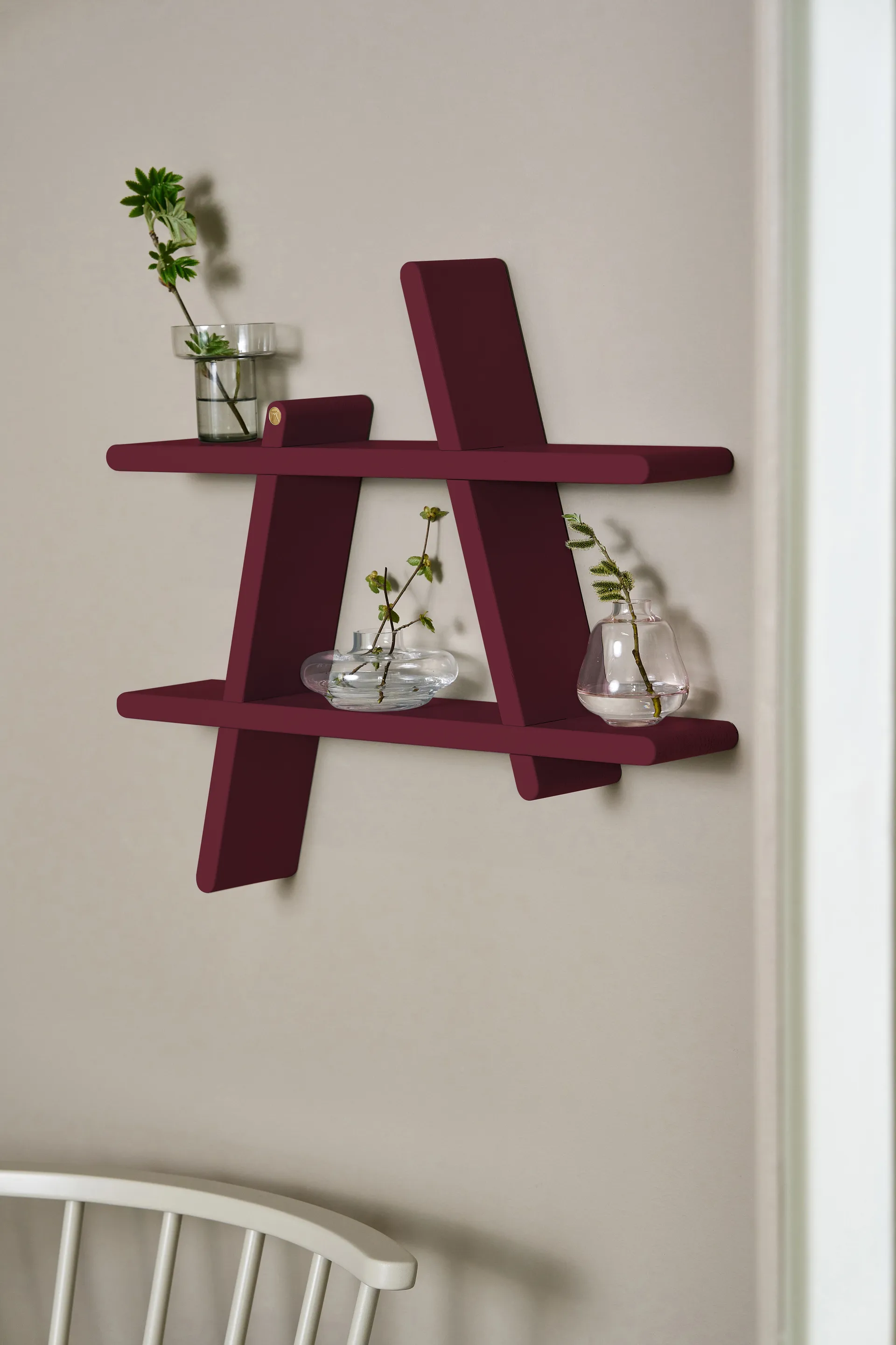 A-架子 wall 架子 特别版本, Wine red L 78x12x67 cm Andersen Furniture