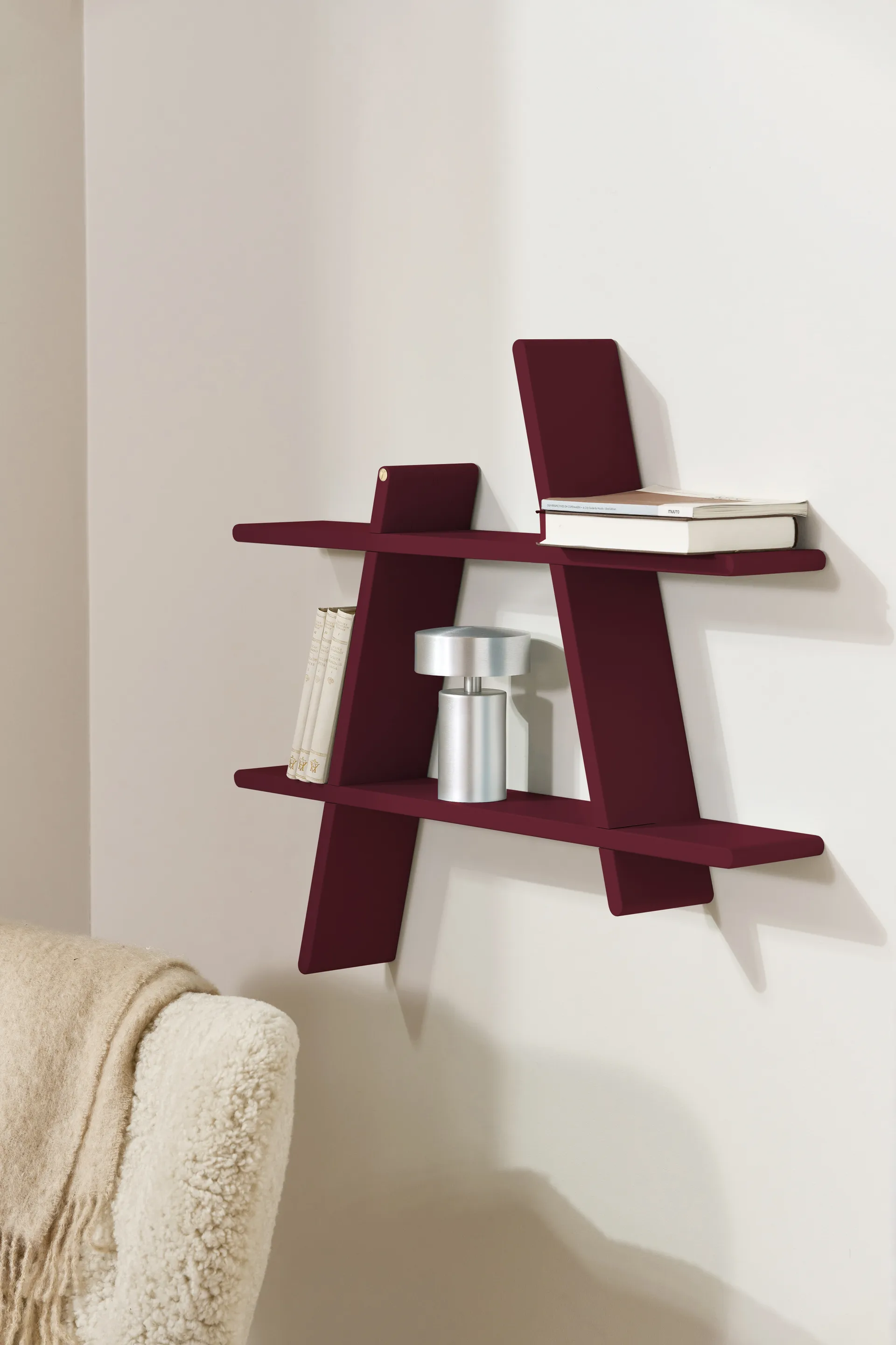 A-架子 wall 架子 特别版本, Wine red M 52x9x46 cm Andersen Furniture