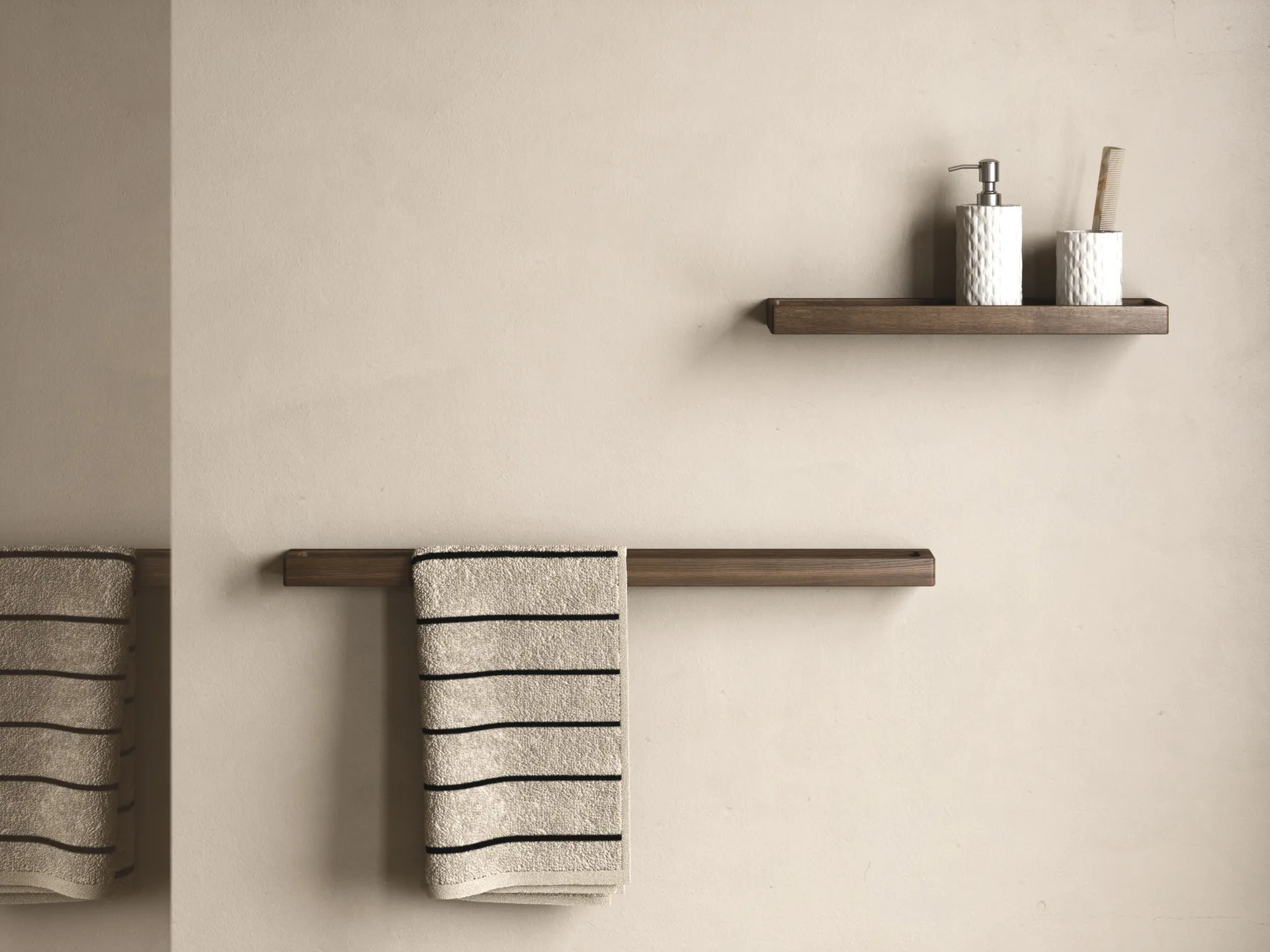Andersen 单杆毛巾杆 73.5cm, 深色哑光漆白蜡木 Andersen Furniture