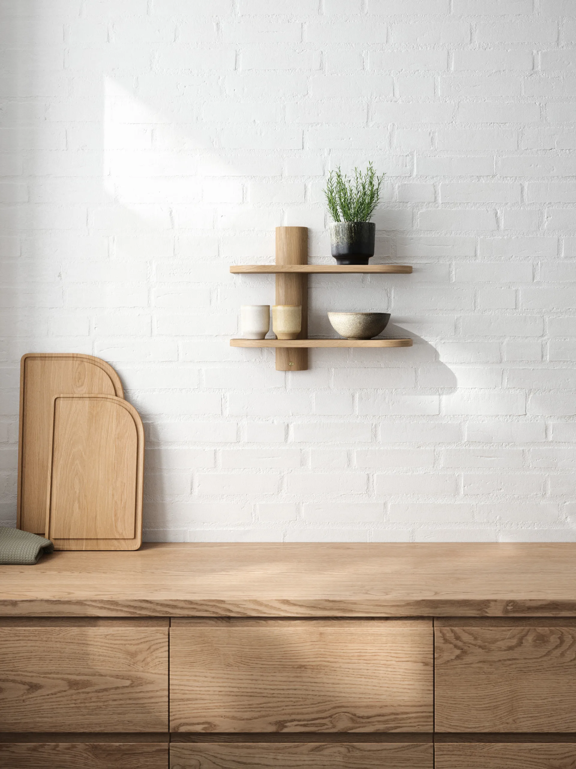 Bend 墙面置物架, 天然涂油橡木_50x18x40cm Andersen Furniture