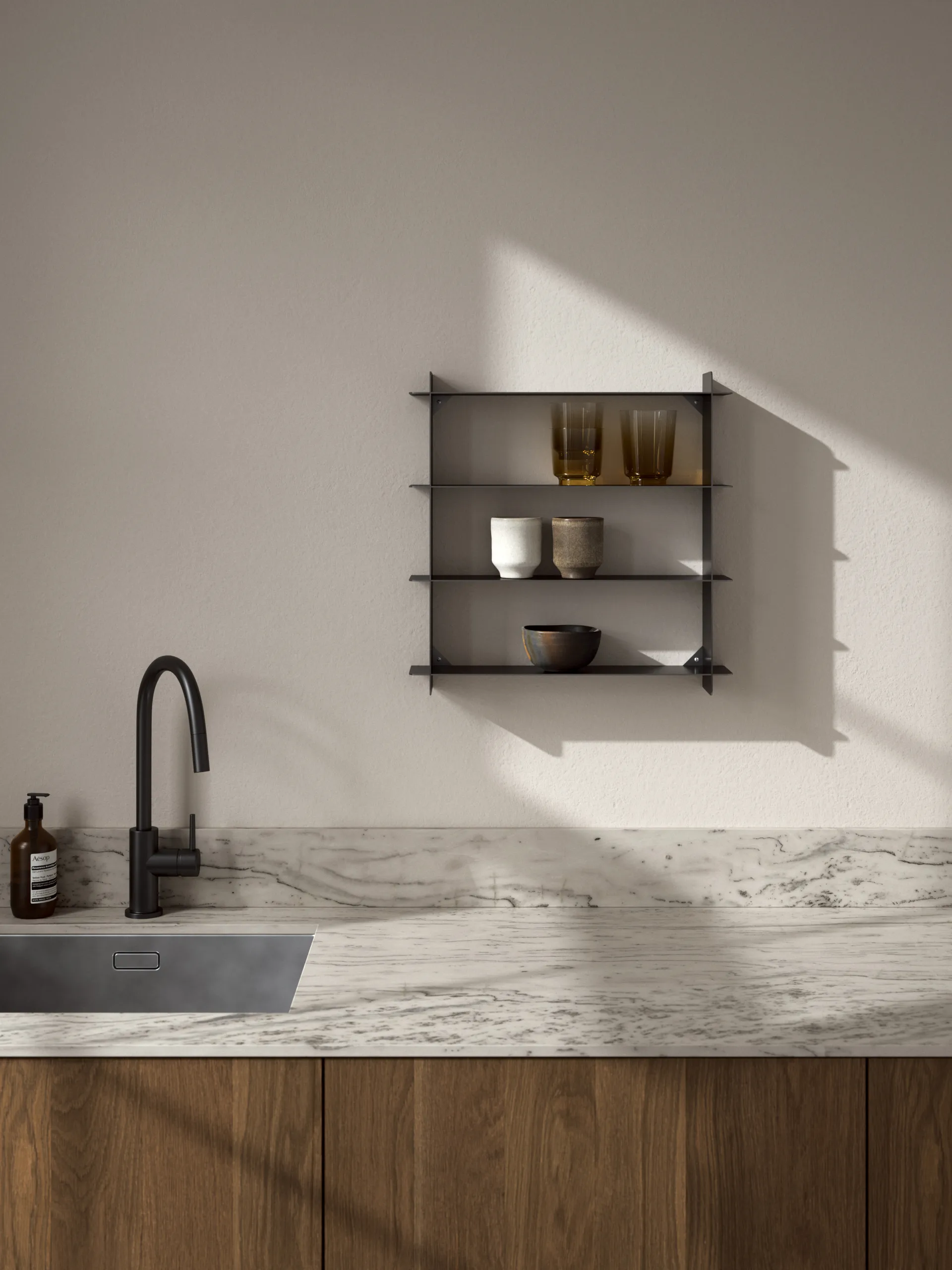 Division wall 架子, 黑色 steel, 45x45x10 cm Andersen Furniture