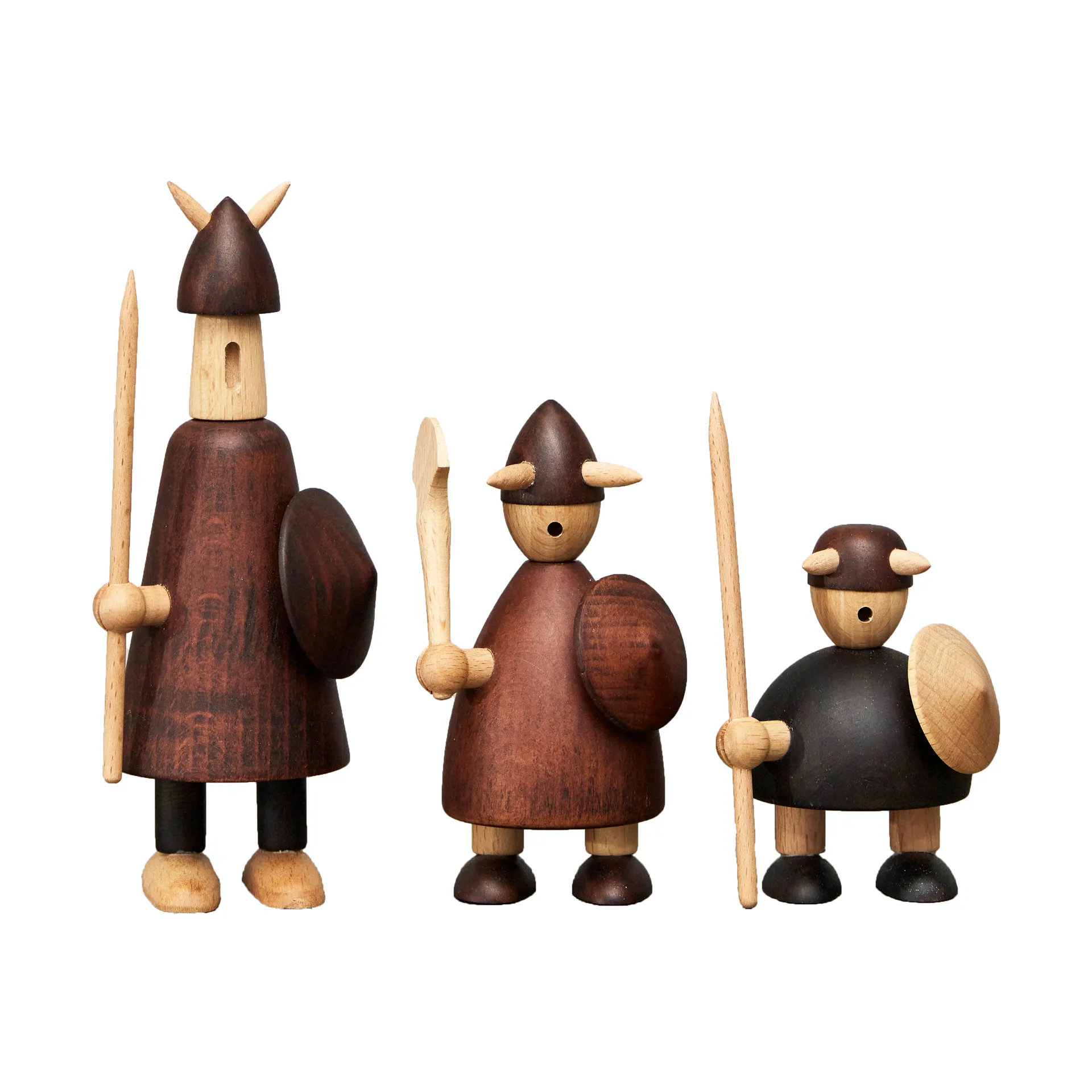 The vikings of Denmark wooden figure 3件, Stained beech Andersen Furniture