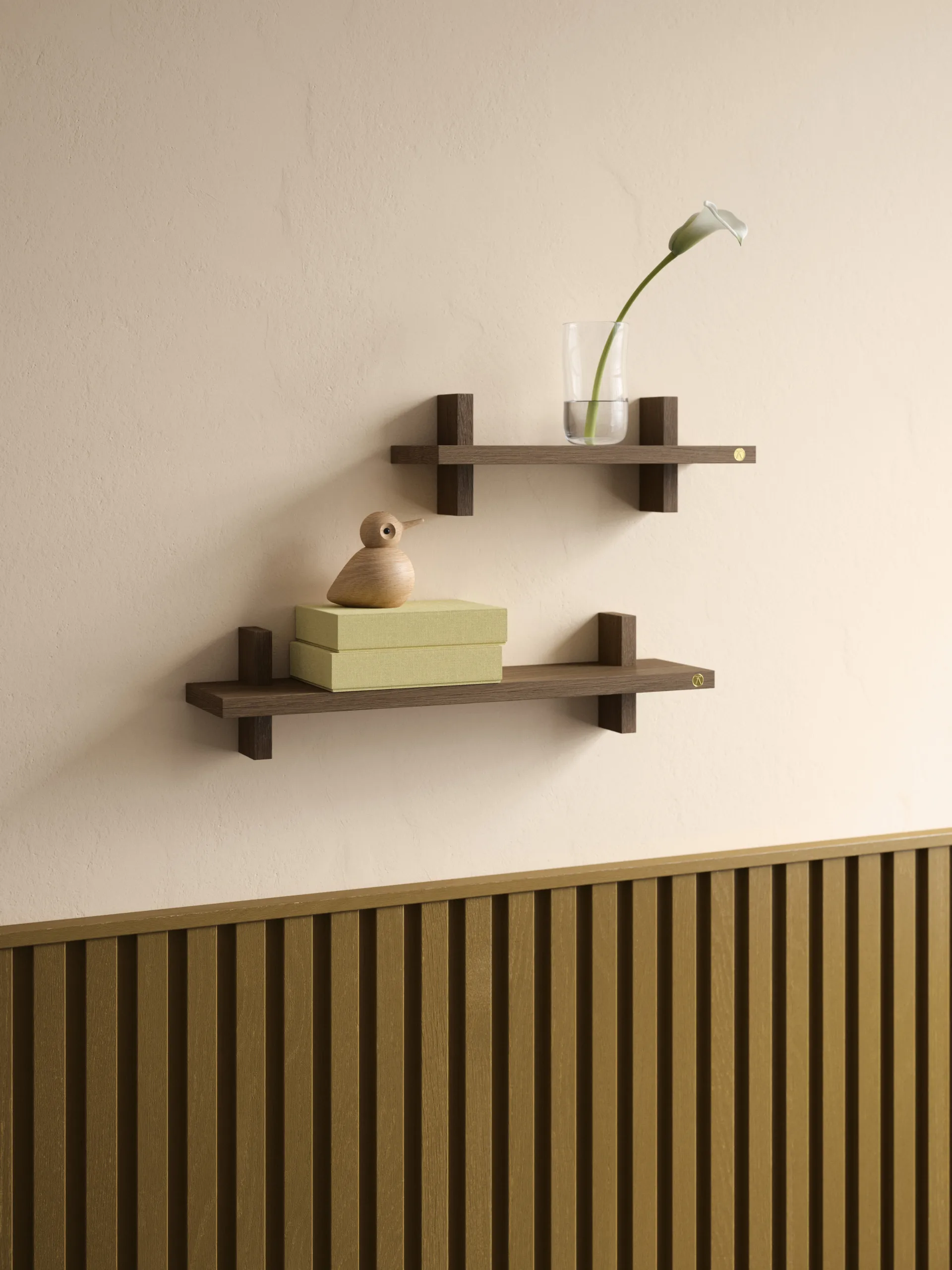 Treat 单层墙面置物架, 烟熏涂油橡木_34x12x11.2cm Andersen Furniture