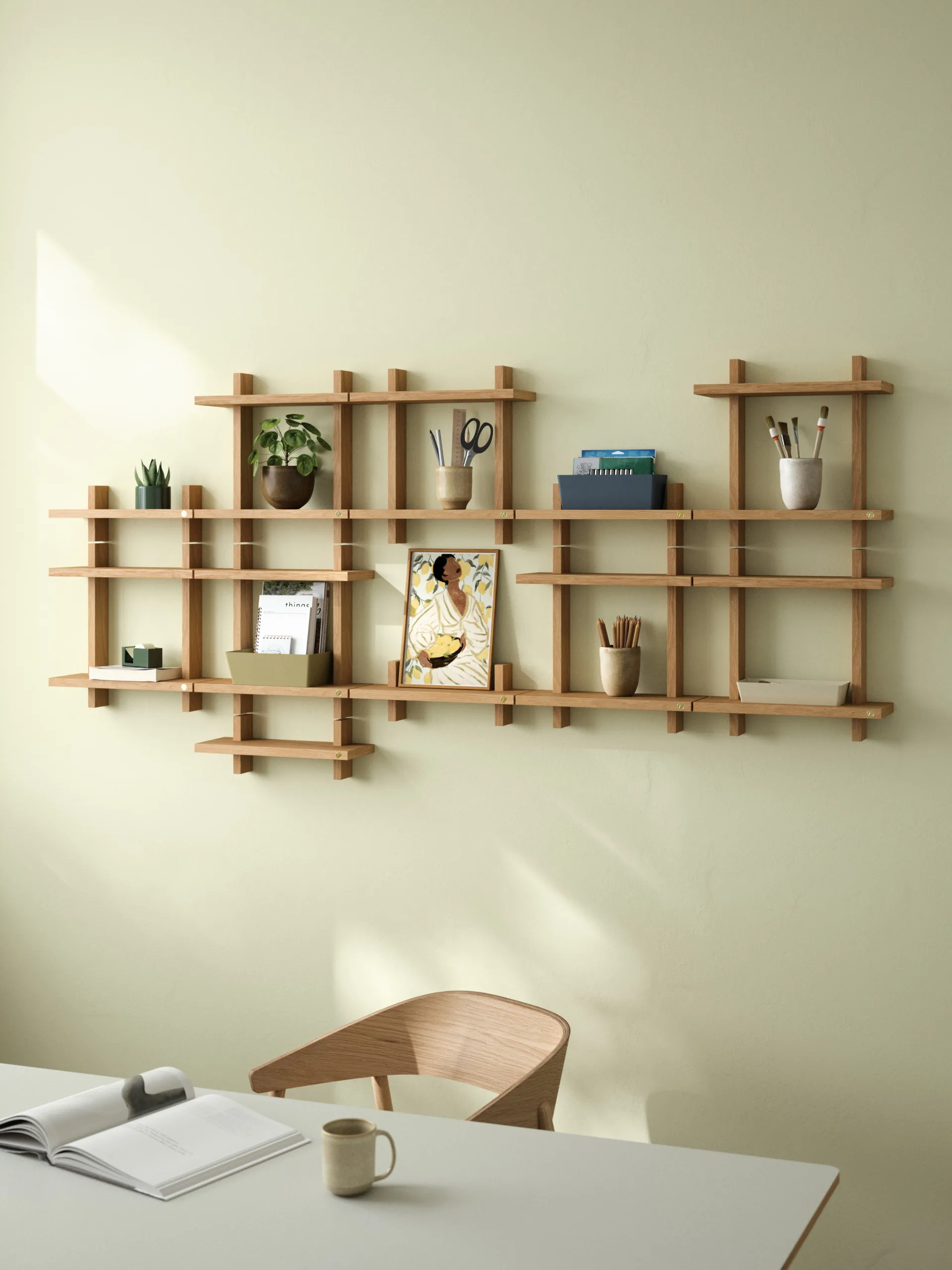 Treat double wall 架子, Oiled 原色/自然色 自然木色, 34x12x34 cm Andersen Furniture