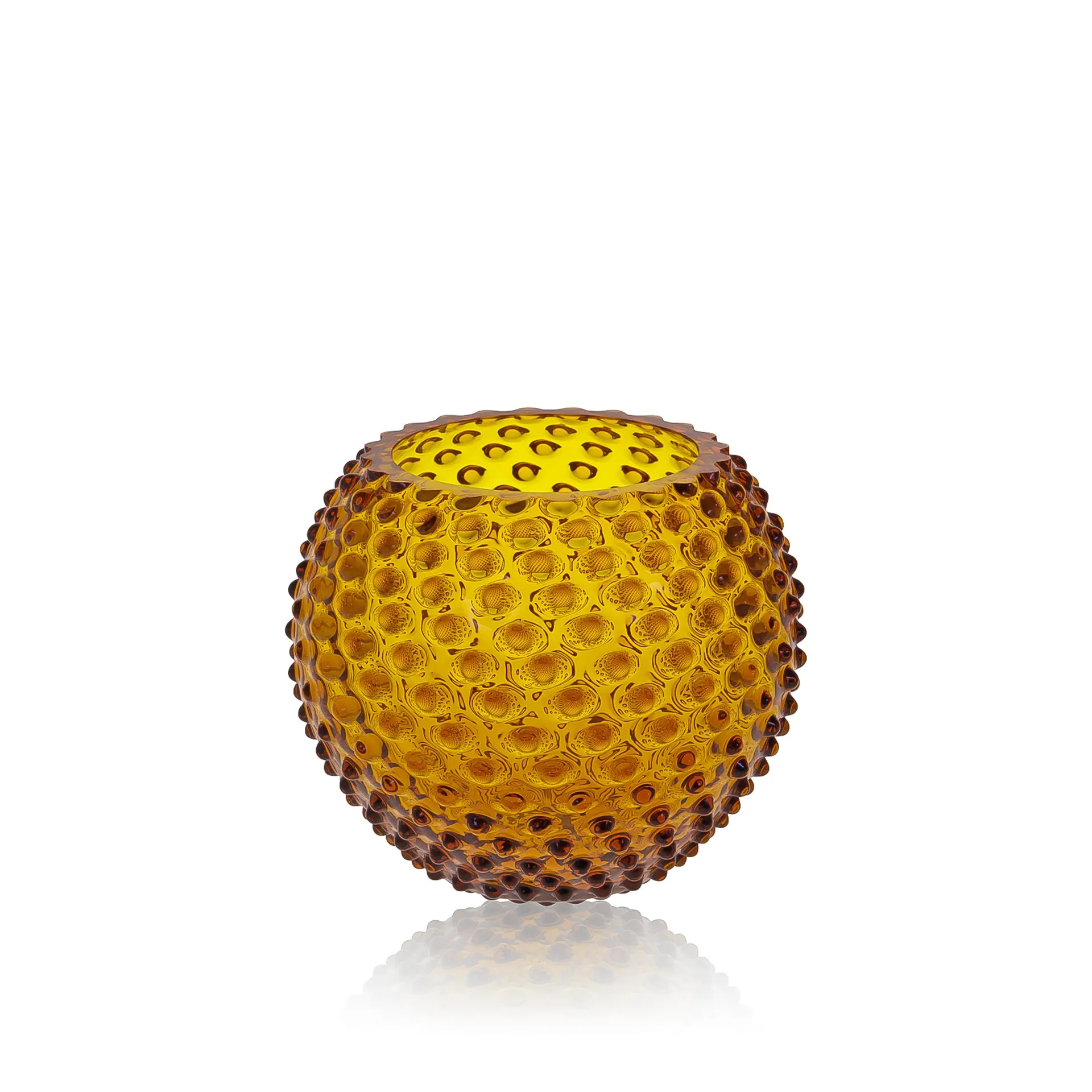 Hobnail Globe 花瓶 18cm, 琥珀色 Anna Von Lipa