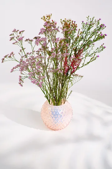 Hobnail Globe 花瓶 18cm - 柔粉色 - Anna Von Lipa