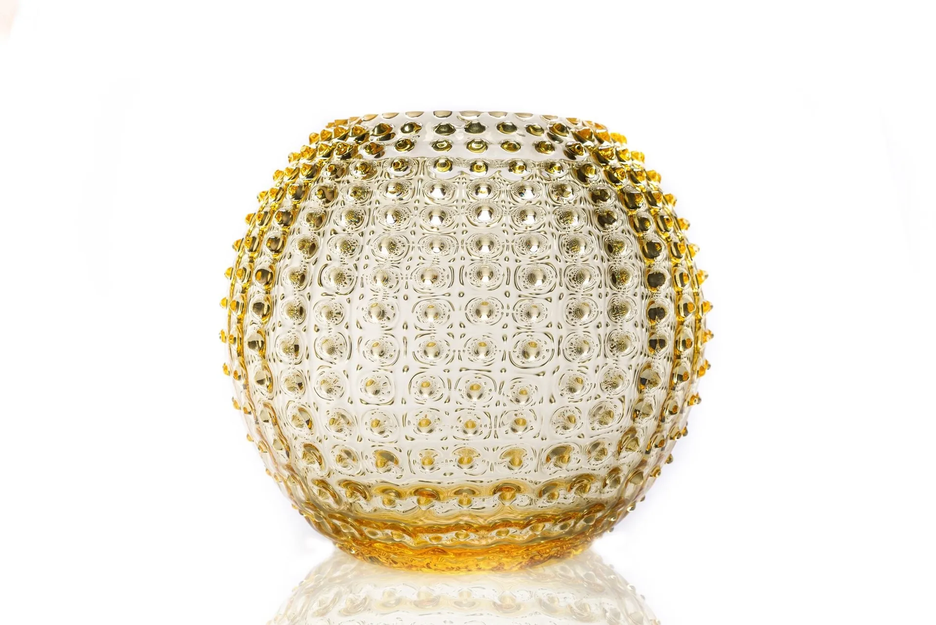 Hobnail Globe 花瓶 24cm, 柠檬色 Anna Von Lipa