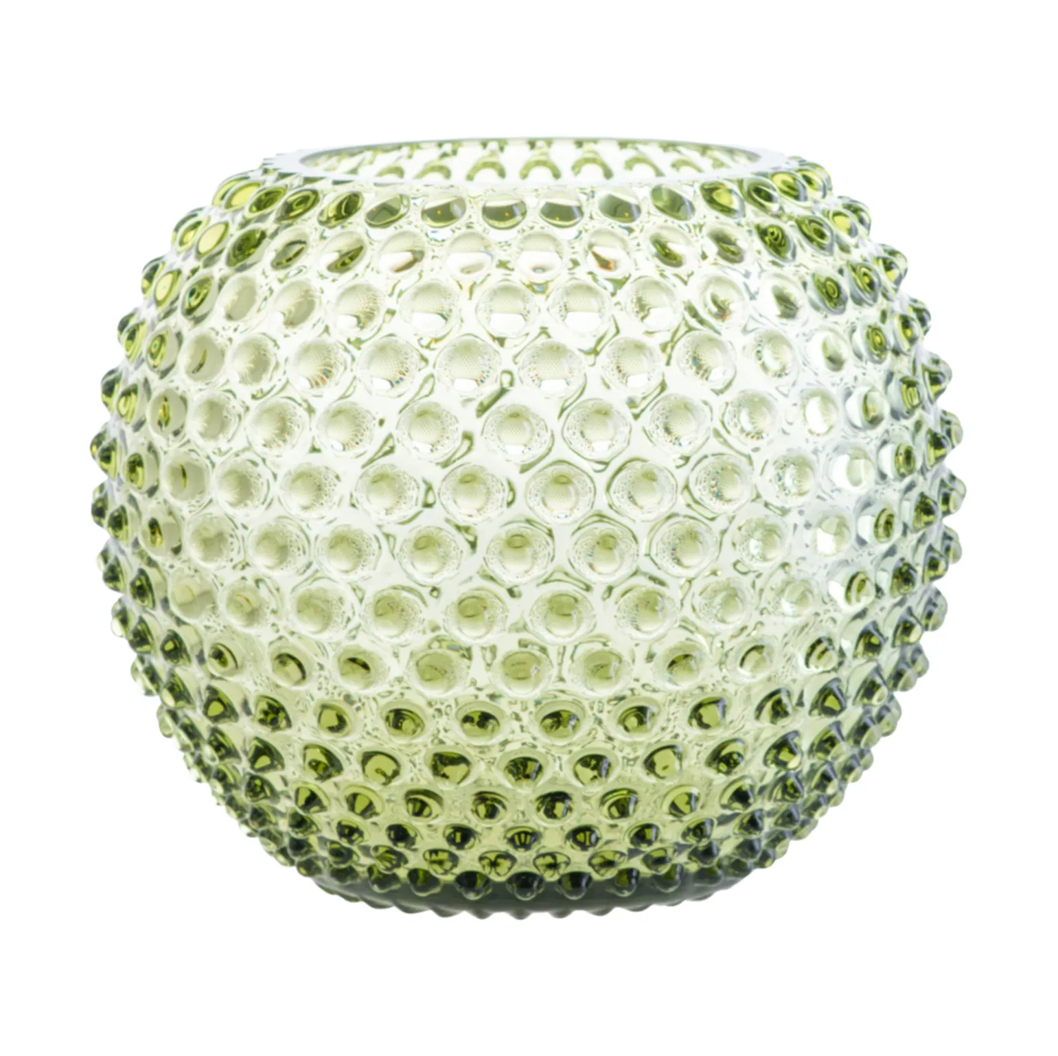 Hobnail Globe 花瓶 24cm, 橄榄绿色 Anna Von Lipa