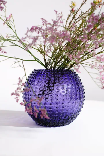 Hobnail Globe 花瓶 24cm - 靛蓝色 - Anna Von Lipa