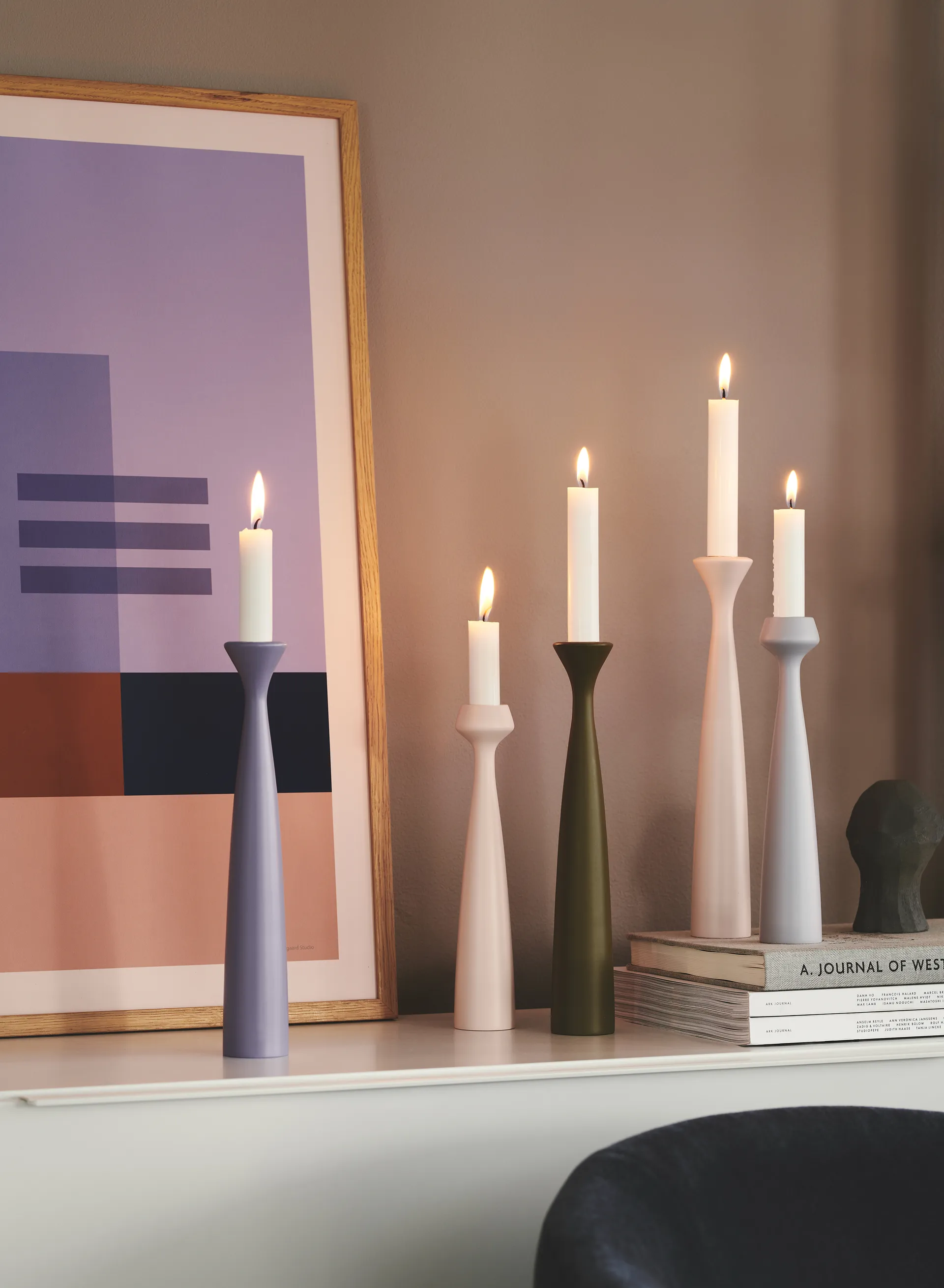 Blossom Lily 烛台  24.5 cm, Cool 灰色 Applicata