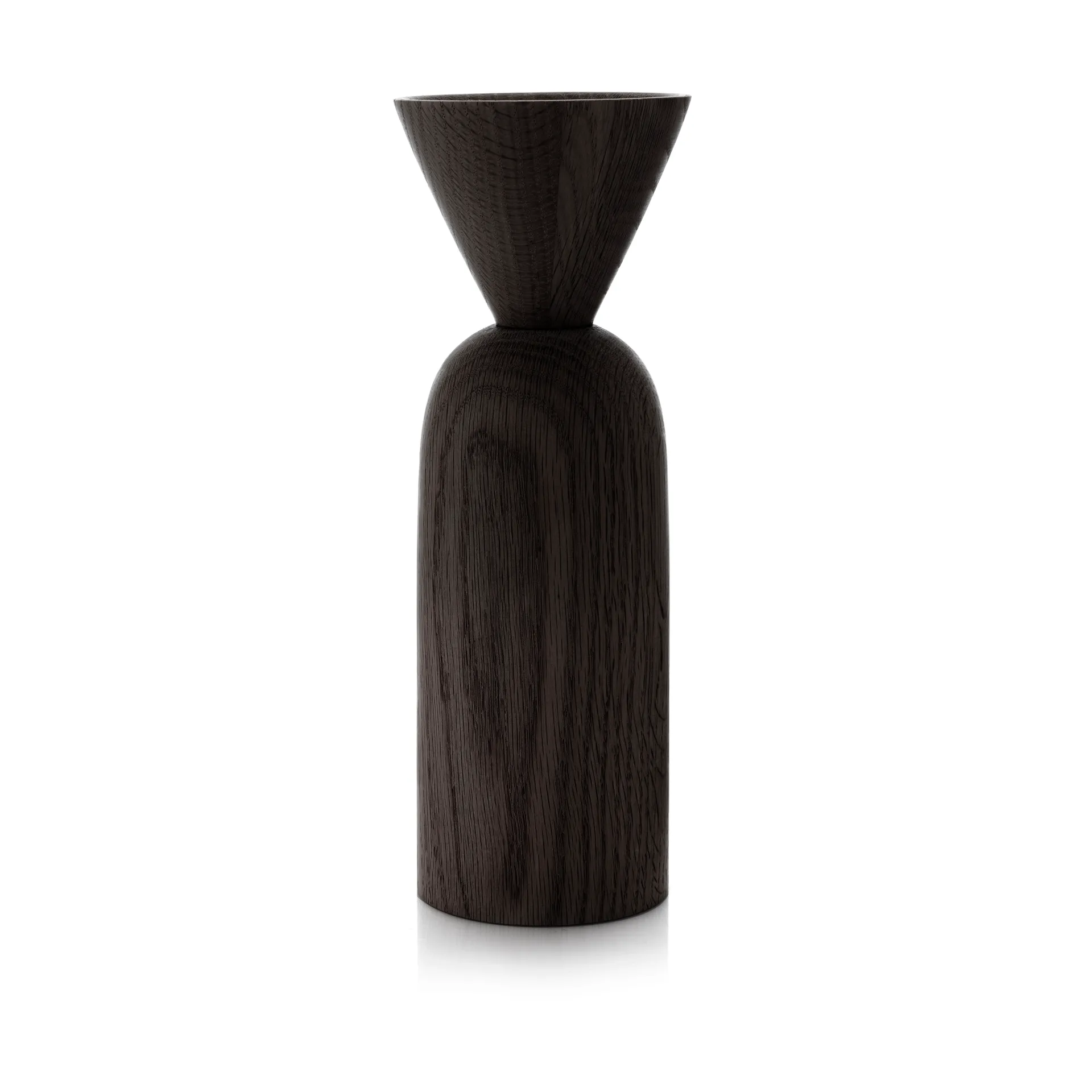 Shape cone 花瓶, Black stained oak Applicata