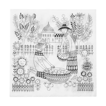 Emilia 艾米丽系列 纸巾 33x33cm (20片装) - 黑白 - Arabia