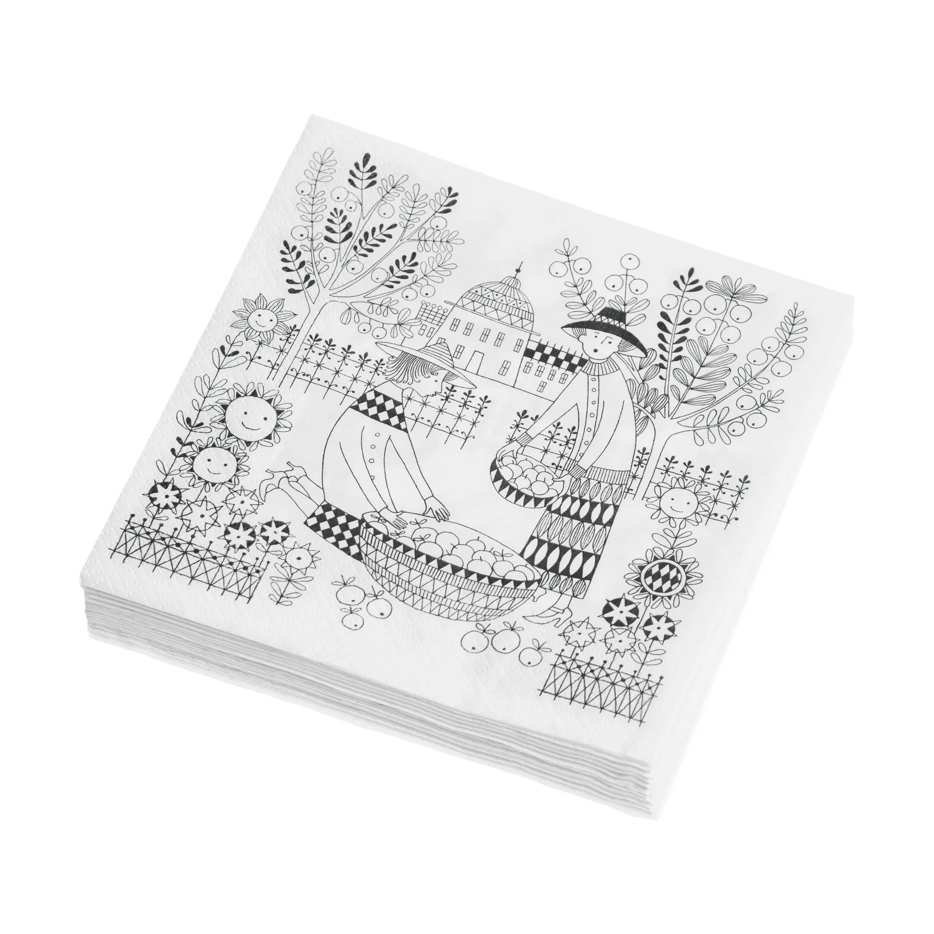 Emilia paper napkins 33x33 cm 20件装, 黑色-白色 Arabia