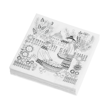 Emilia paper napkins 33x33 cm 20件装 - 黑色-白色 - Arabia