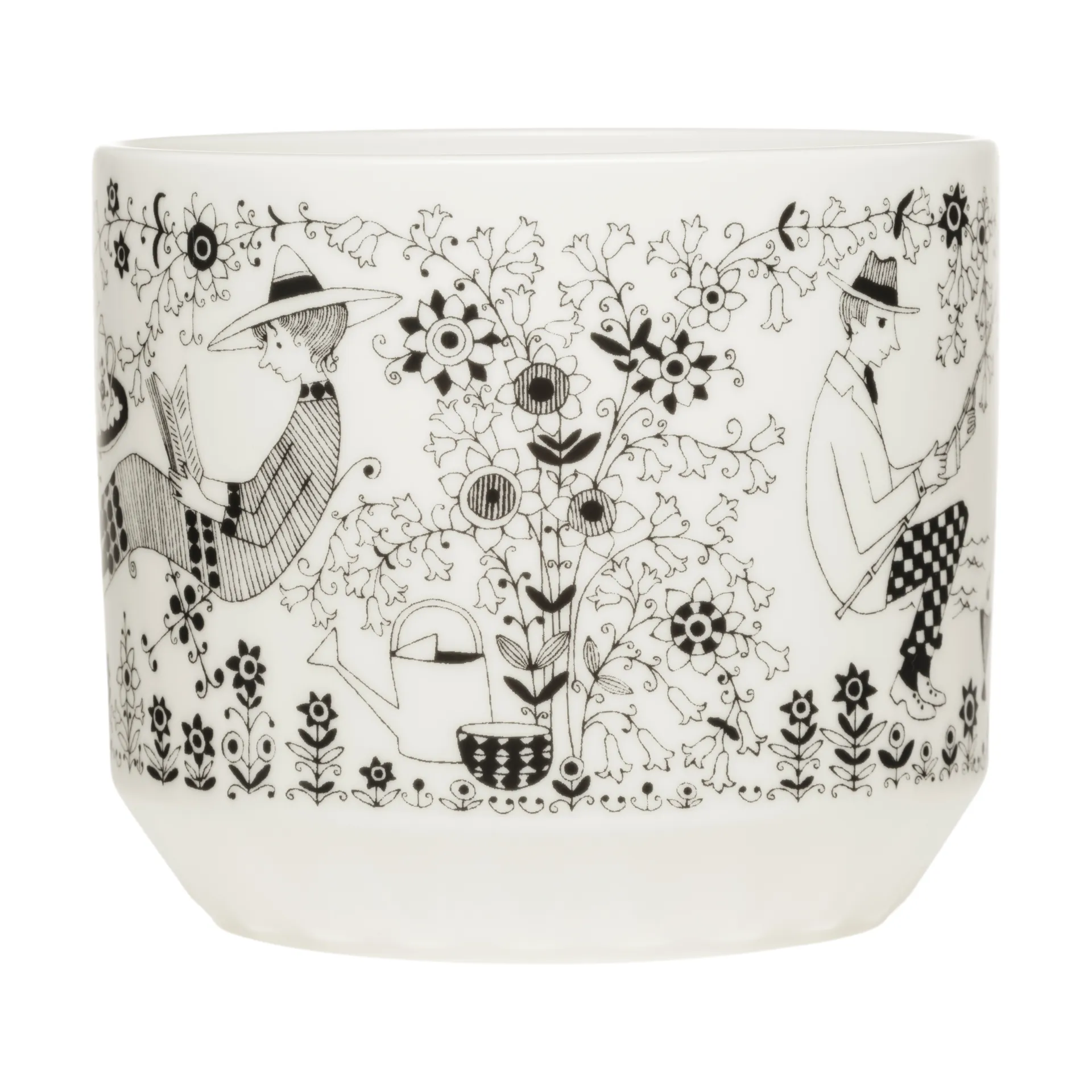 Emilia pot Ø14 cm, 黑色-白色 Arabia