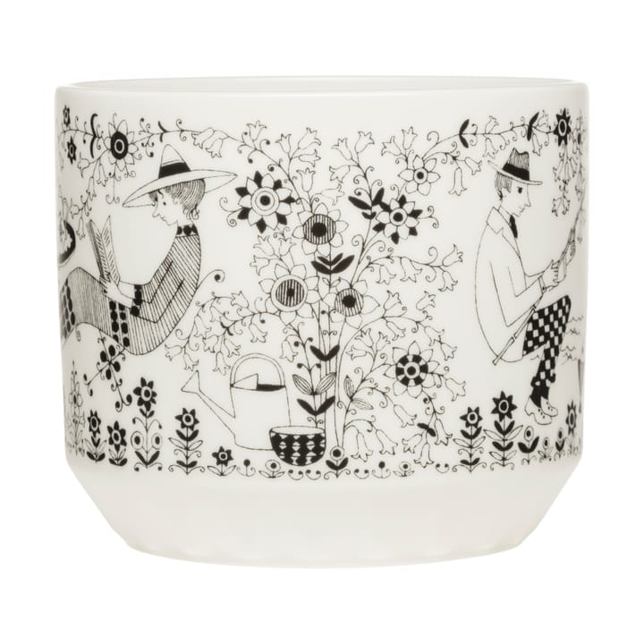 Emilia pot Ø14 cm, 黑色-白色 Arabia