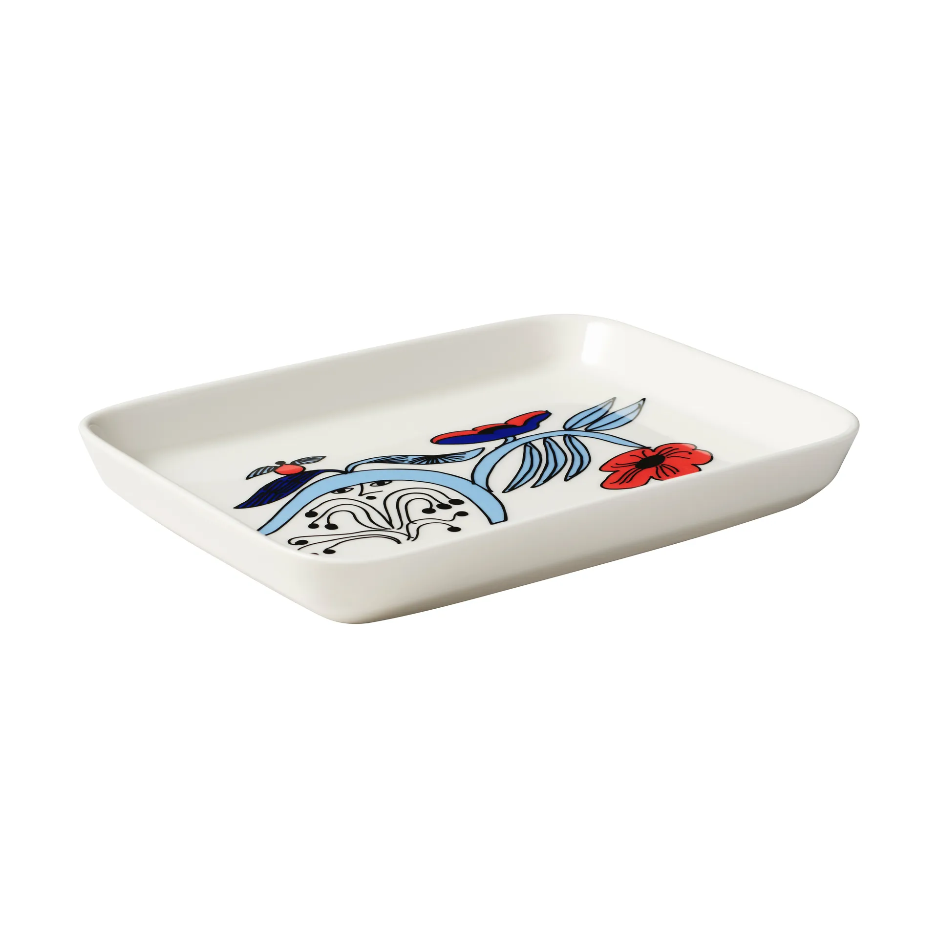 Puutarhurit 盘子 15x19 cm, 蓝色-白色-红色 Arabia