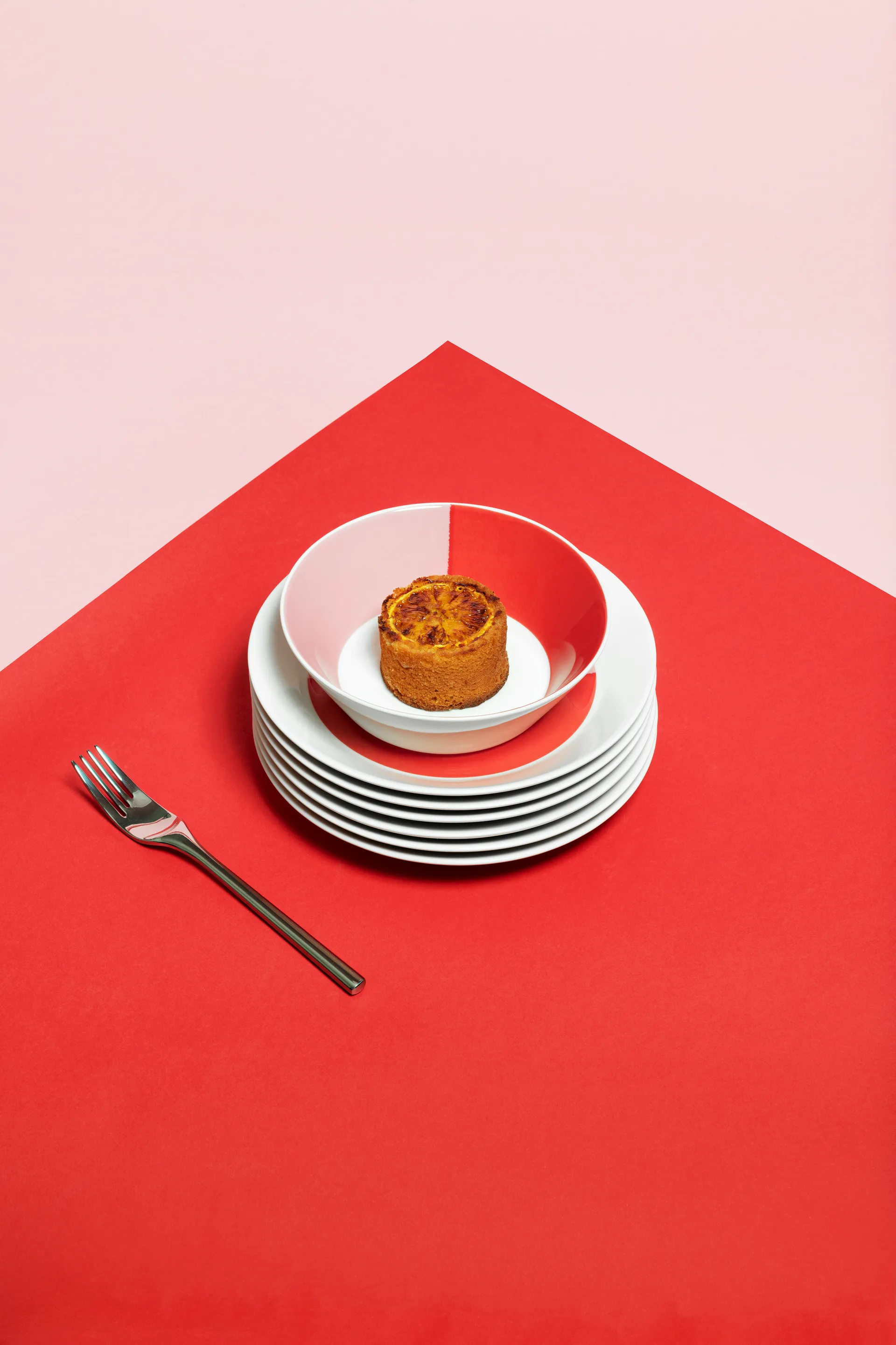 Vuokko 盘子 Ø22 cm, 2色宽条纹_盘子Ø22cm_粉色-红色 Arabia