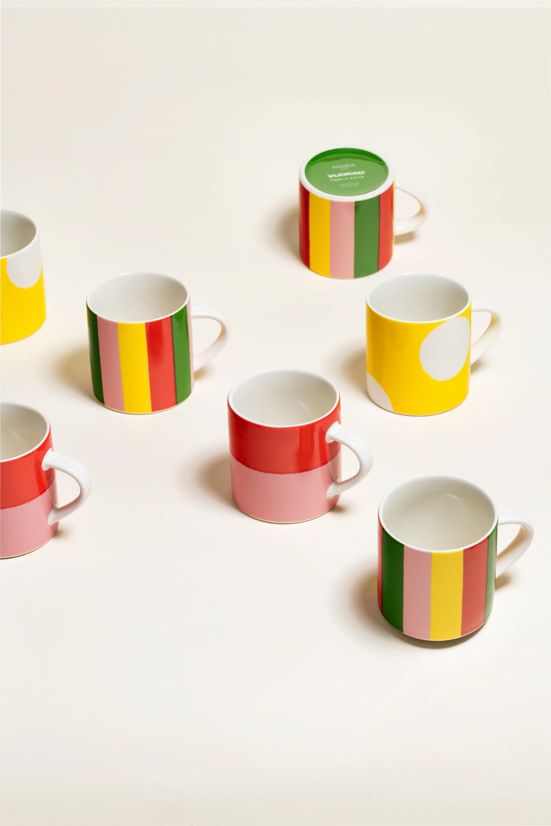Vuokko 马克杯 35 cl, 2色宽条纹_马克杯_350ml_粉色-红色 Arabia