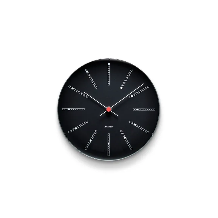 AJ Bankers 黑色时钟 - 直径21cm - Arne Jacobsen Clocks