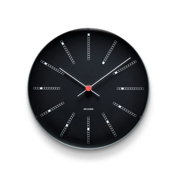 AJ Bankers 黑色时钟 - 直径29cm - Arne Jacobsen Clocks