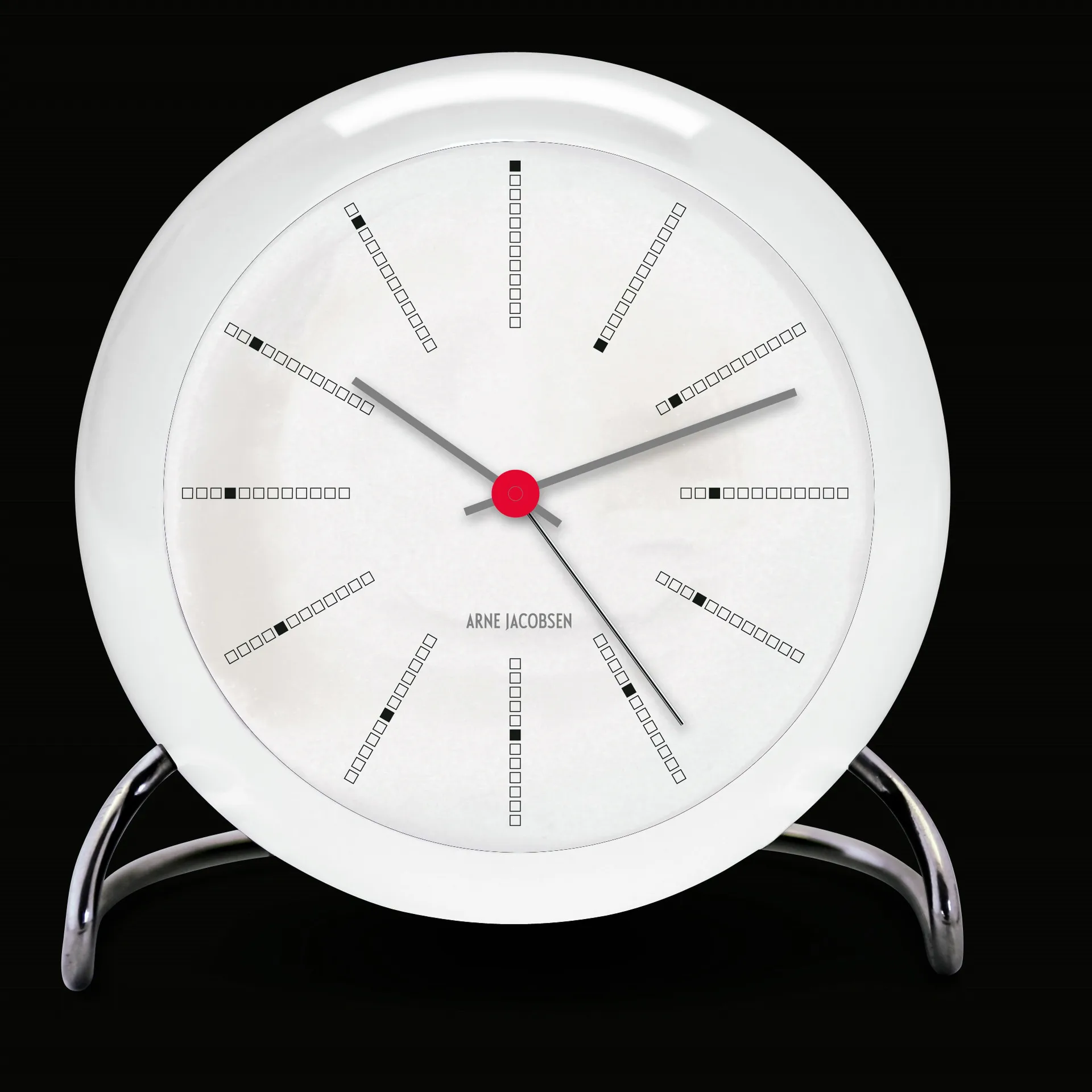 AJ Bankers 桌面时钟, 白色 Arne Jacobsen Clocks