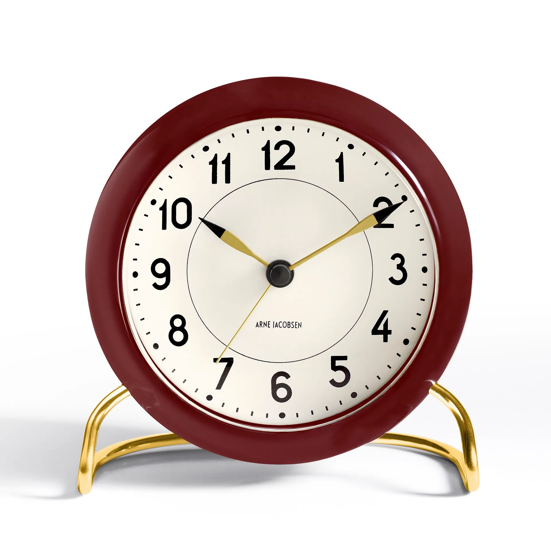 AJ Station 台钟 酒红色, 酒红色 Arne Jacobsen Clocks