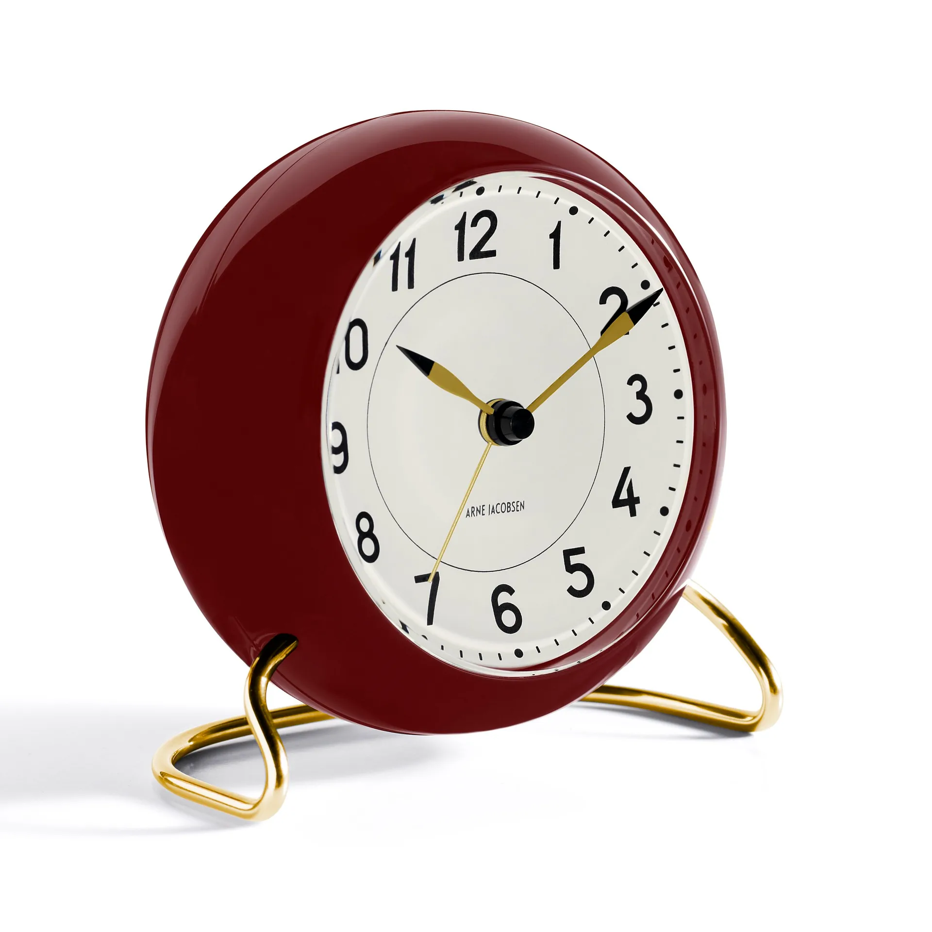 AJ Station 台钟 酒红色, 酒红色 Arne Jacobsen Clocks