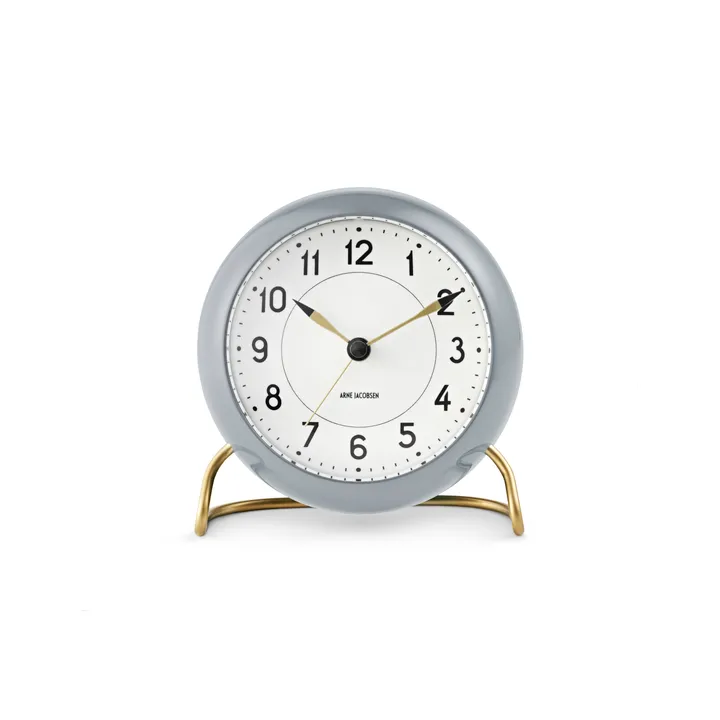 AJ Station时钟12cm - 灰白 - Arne Jacobsen Clocks