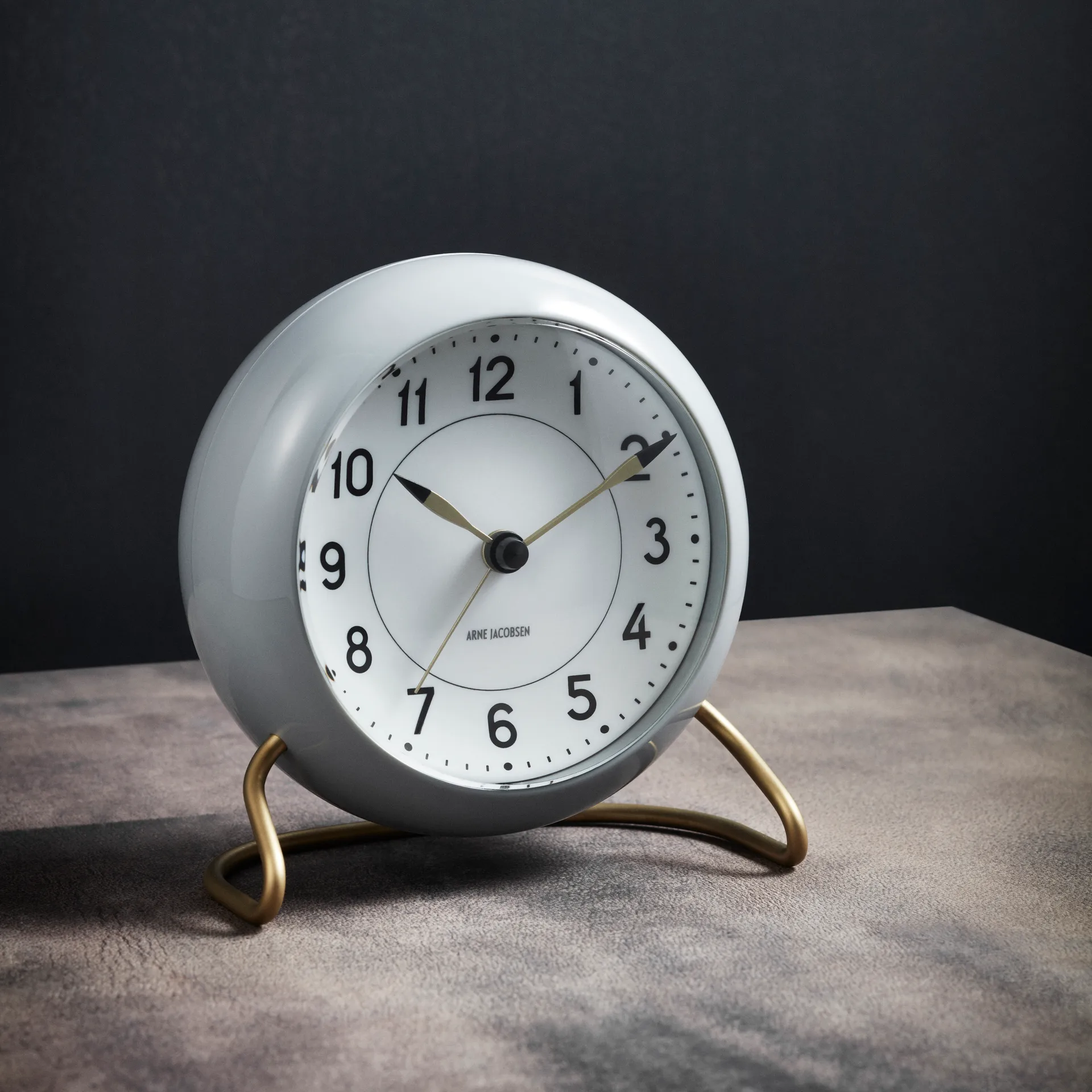 AJ Station时钟12cm, 灰白 Arne Jacobsen Clocks