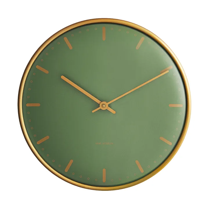 Arne Jacobsen 市政厅系列 - 绿色_Ø21cm - Arne Jacobsen Clocks