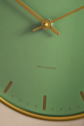 Arne Jacobsen 市政厅系列 - 绿色_Ø21cm - Arne Jacobsen Clocks