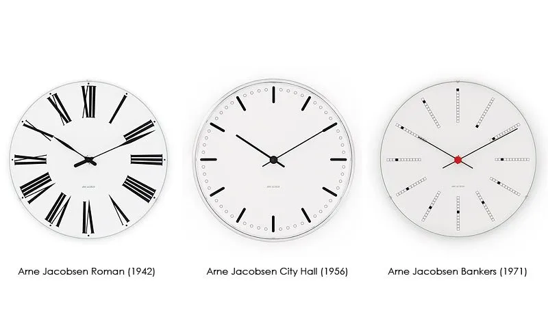 Arne Jacobsen City Hall, 白色, Ø16 cm Arne Jacobsen Clocks