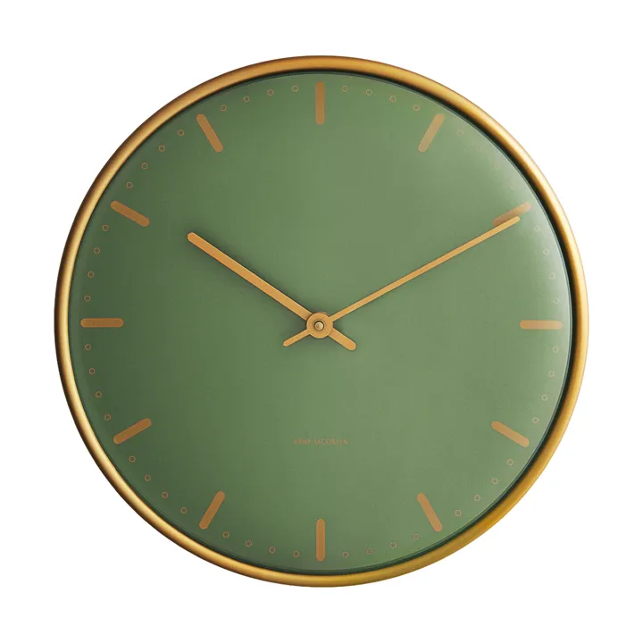 Arne Jacobsen City Hall - 绿色, Ø29 cm - Arne Jacobsen Clocks