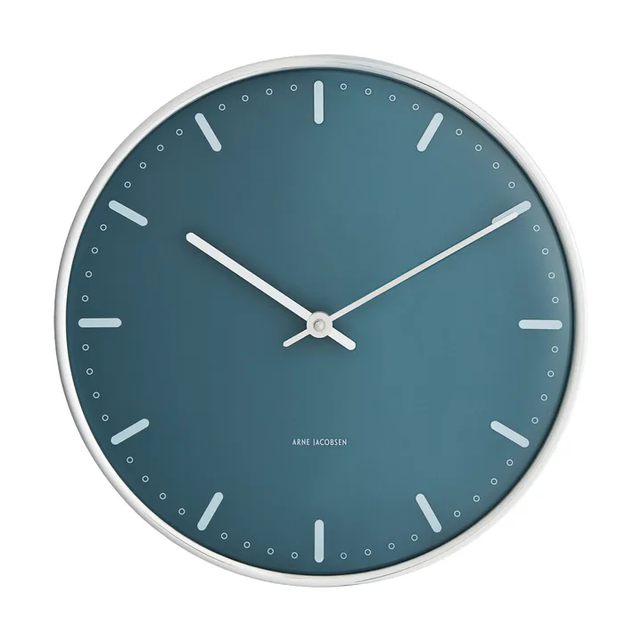 Arne Jacobsen City Hall - 蓝色, Ø29 cm - Arne Jacobsen Clocks