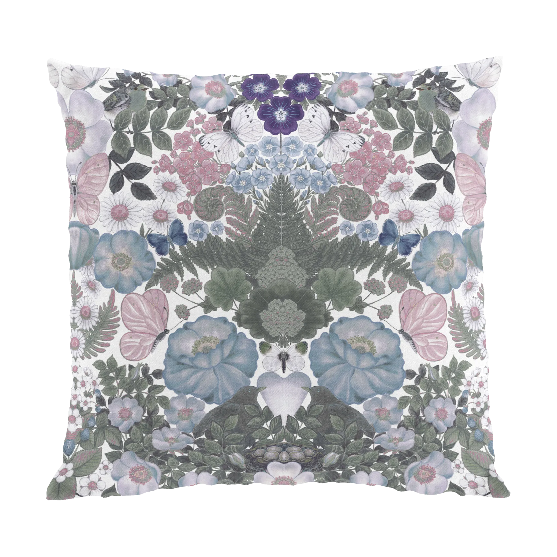 蝴蝶花靠垫套47x47cm, 绿松石色 Arvidssons Textil