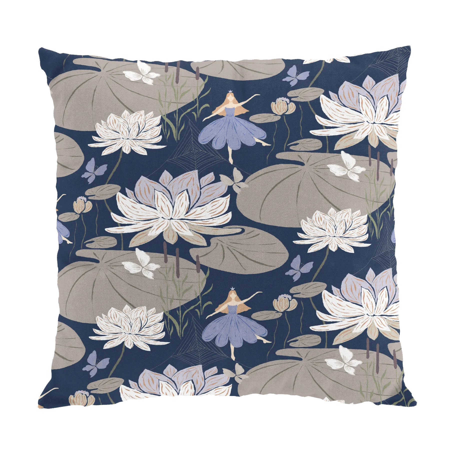 百合靠垫套47x47cm, 蓝色 Arvidssons Textil