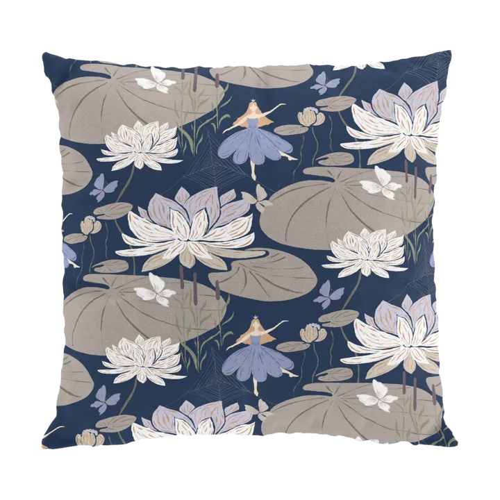 百合靠垫套47x47cm - 蓝色 - Arvidssons Textil