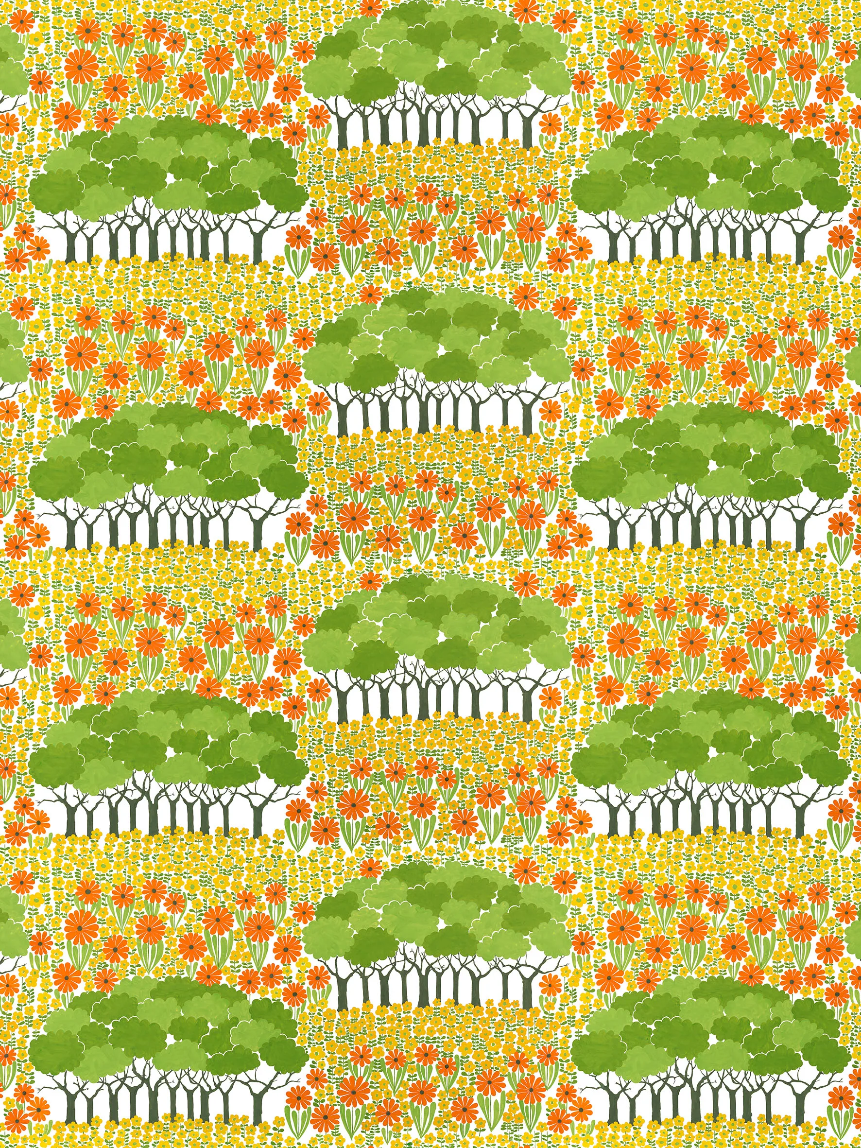Allé 油布, 黄色-绿色 Arvidssons Textil