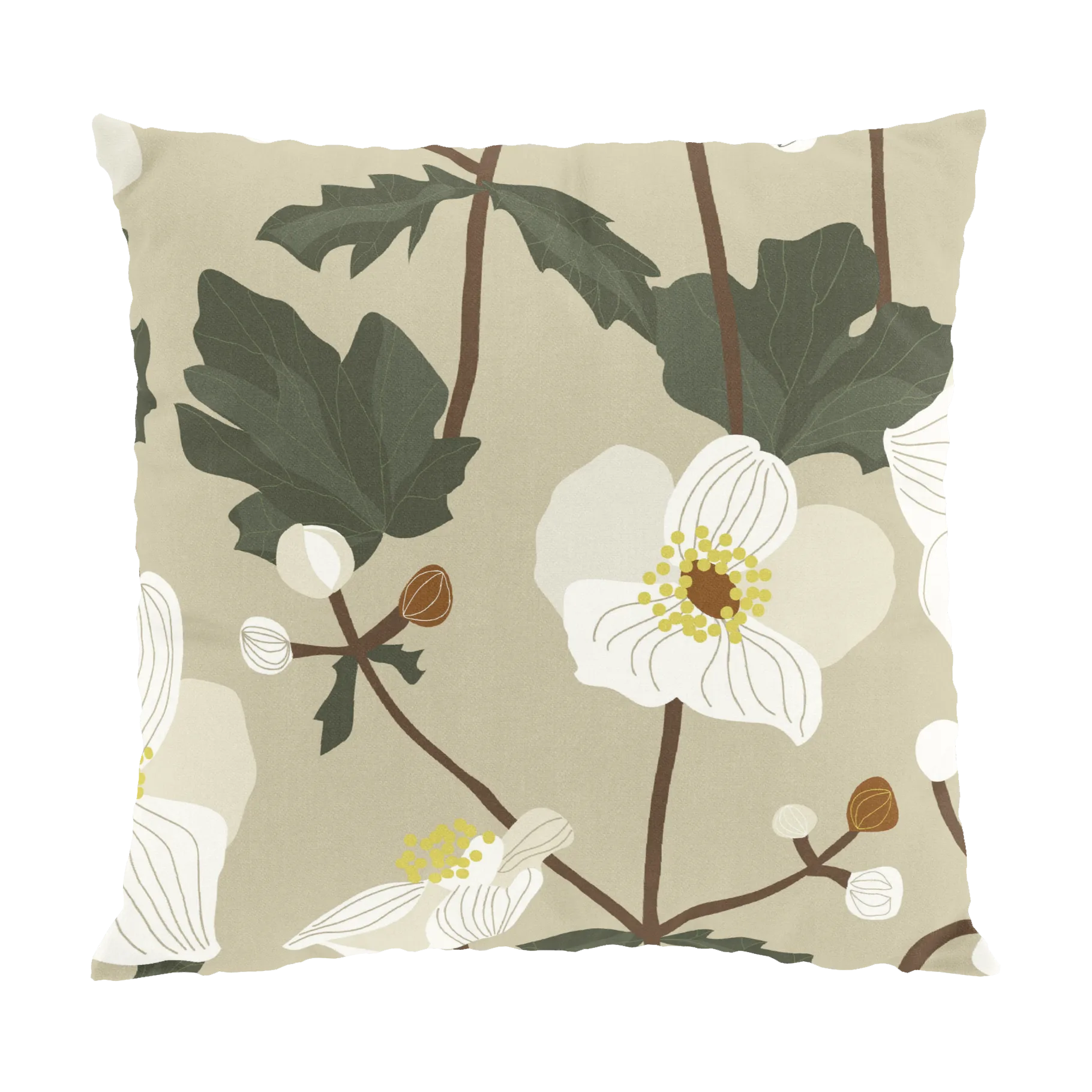Anemon 抱枕套 47x47cm, 米色 Arvidssons Textil