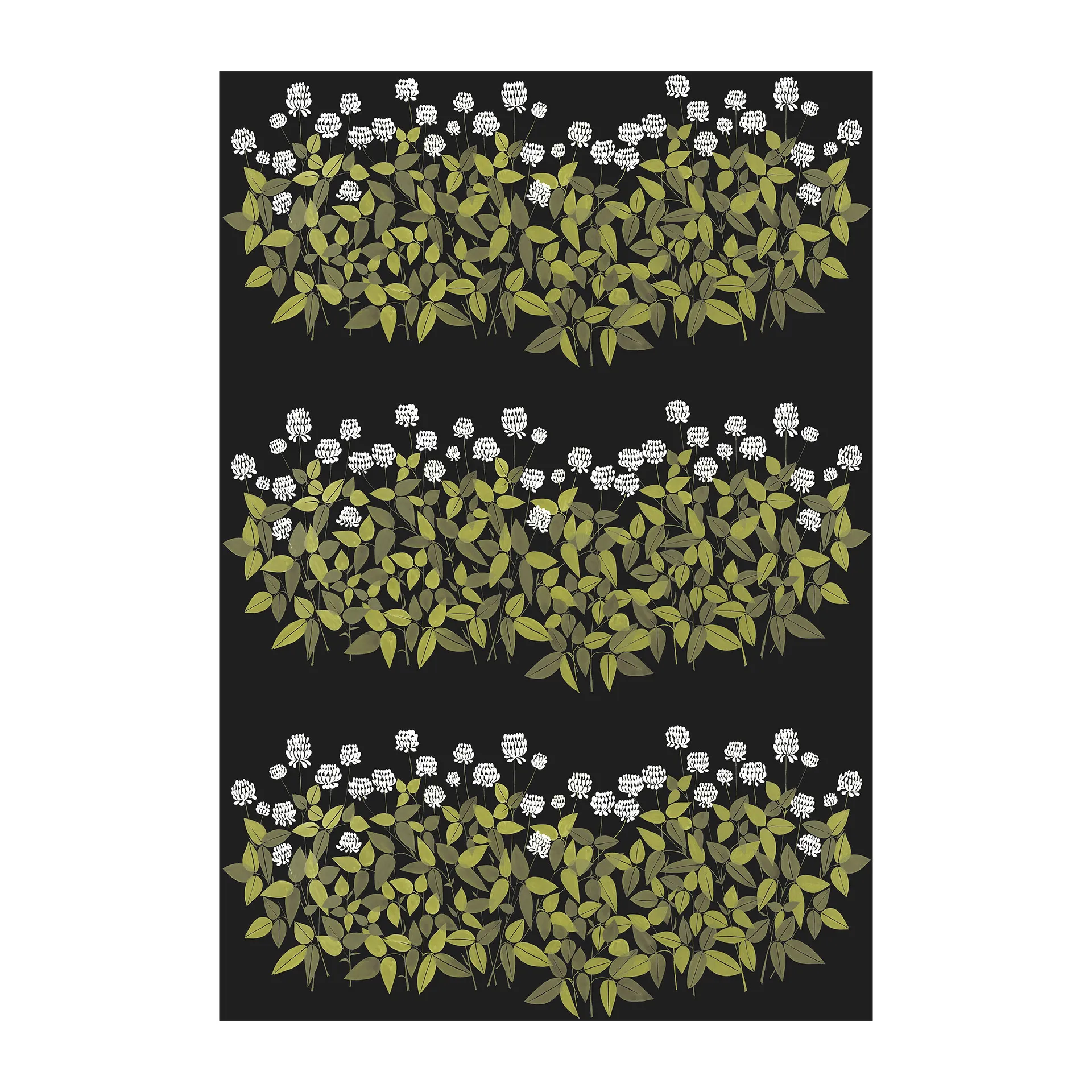 Ängsmark fabric, 绿色-黑色 Arvidssons Textil